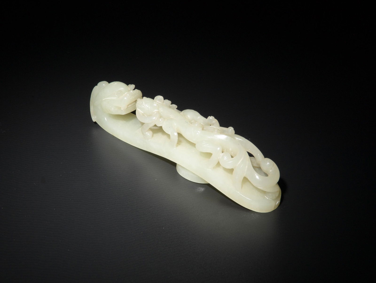 Chinese White Jade Dragon Hook, 18th Century (1 of 6)