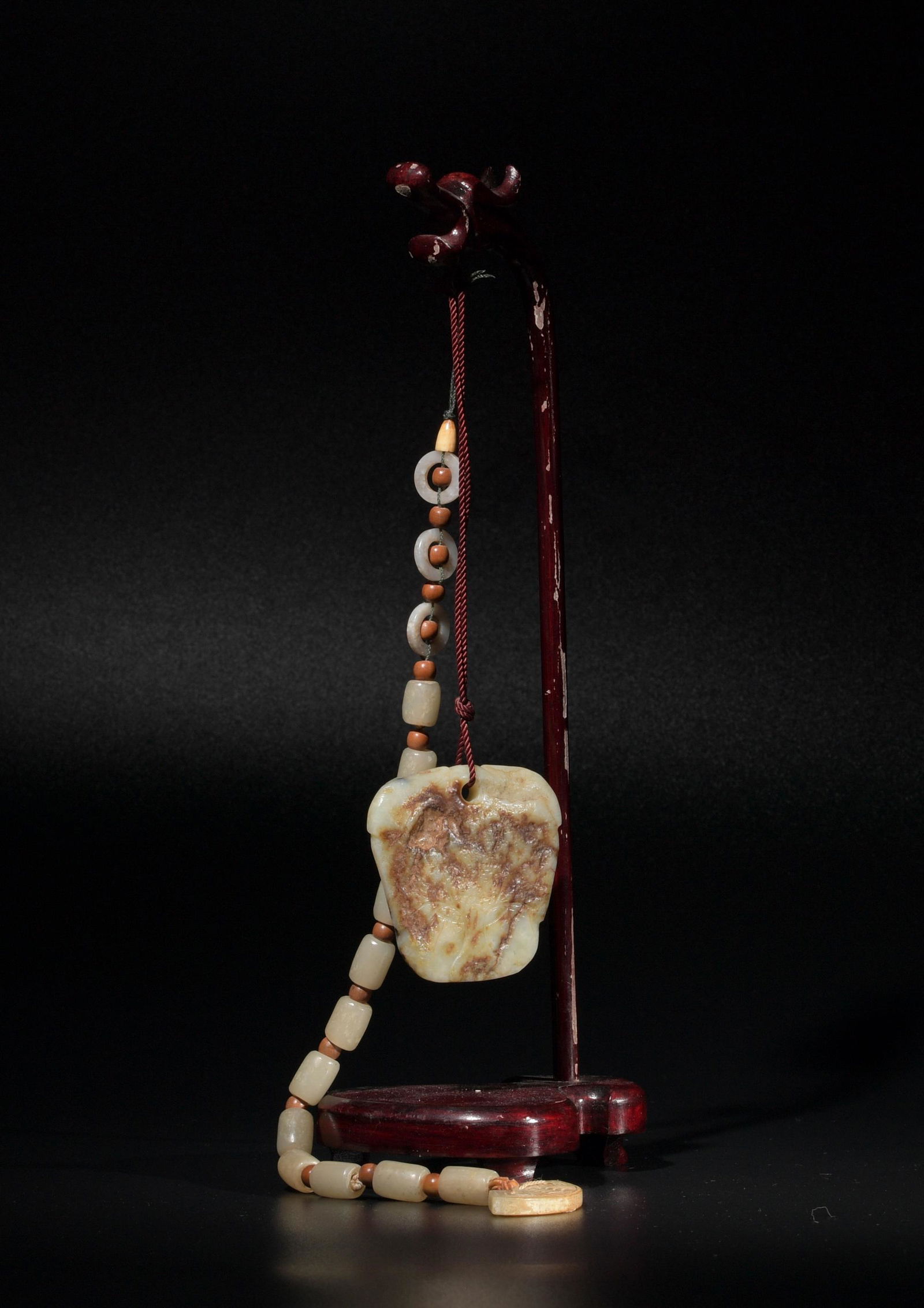 Chinese Jade Rope and Toggle with Stand, Ming or (1 of 9)