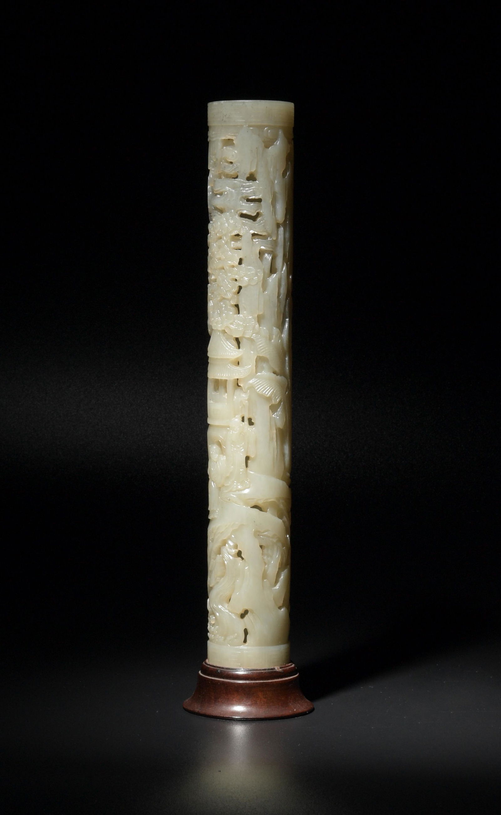 Chinese Jade Carved Incense Holder with Stand, Qianlong (1 of 8)