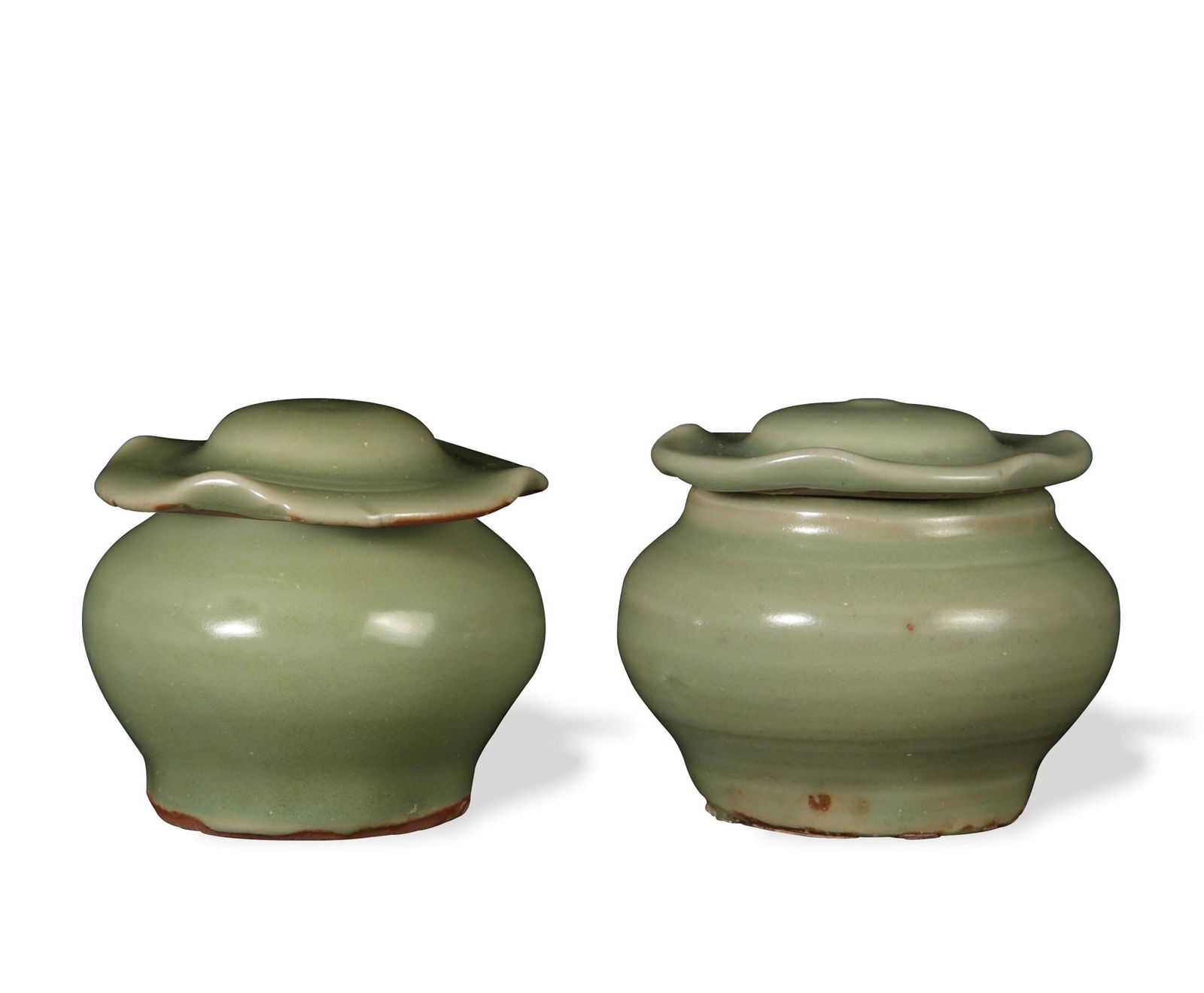 Two Chinese Longquan Celadon Jars, Yuan Dynasty (1 of 6)