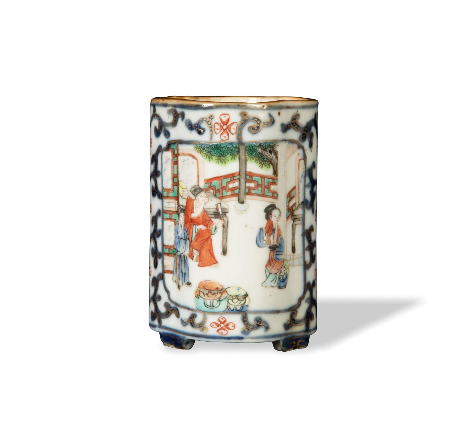 Chinese Famille Rose Brushpot, Early 19th Century (1 of 9)