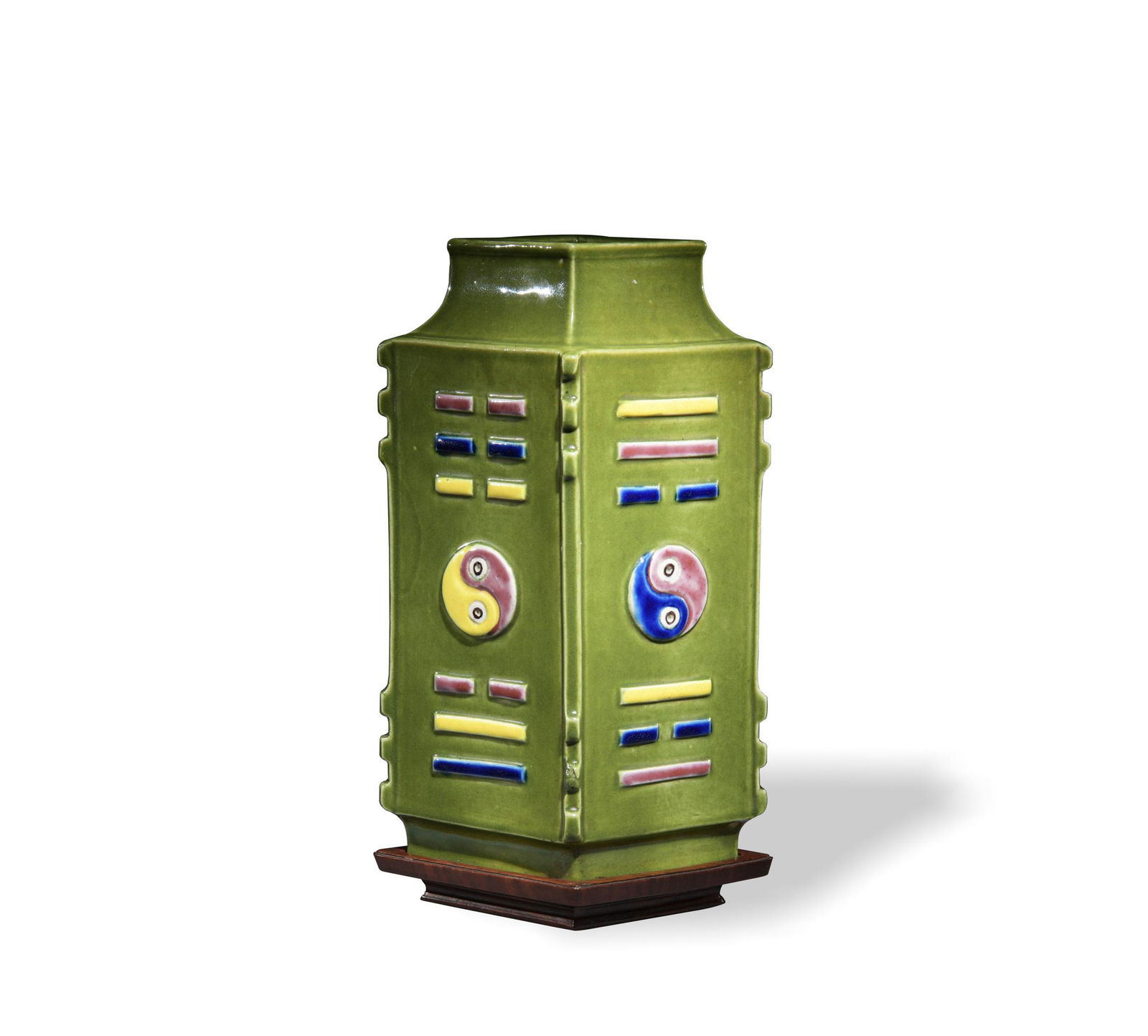 Chinese Green Porcelain Diamond Vase, Republic (1 of 9)