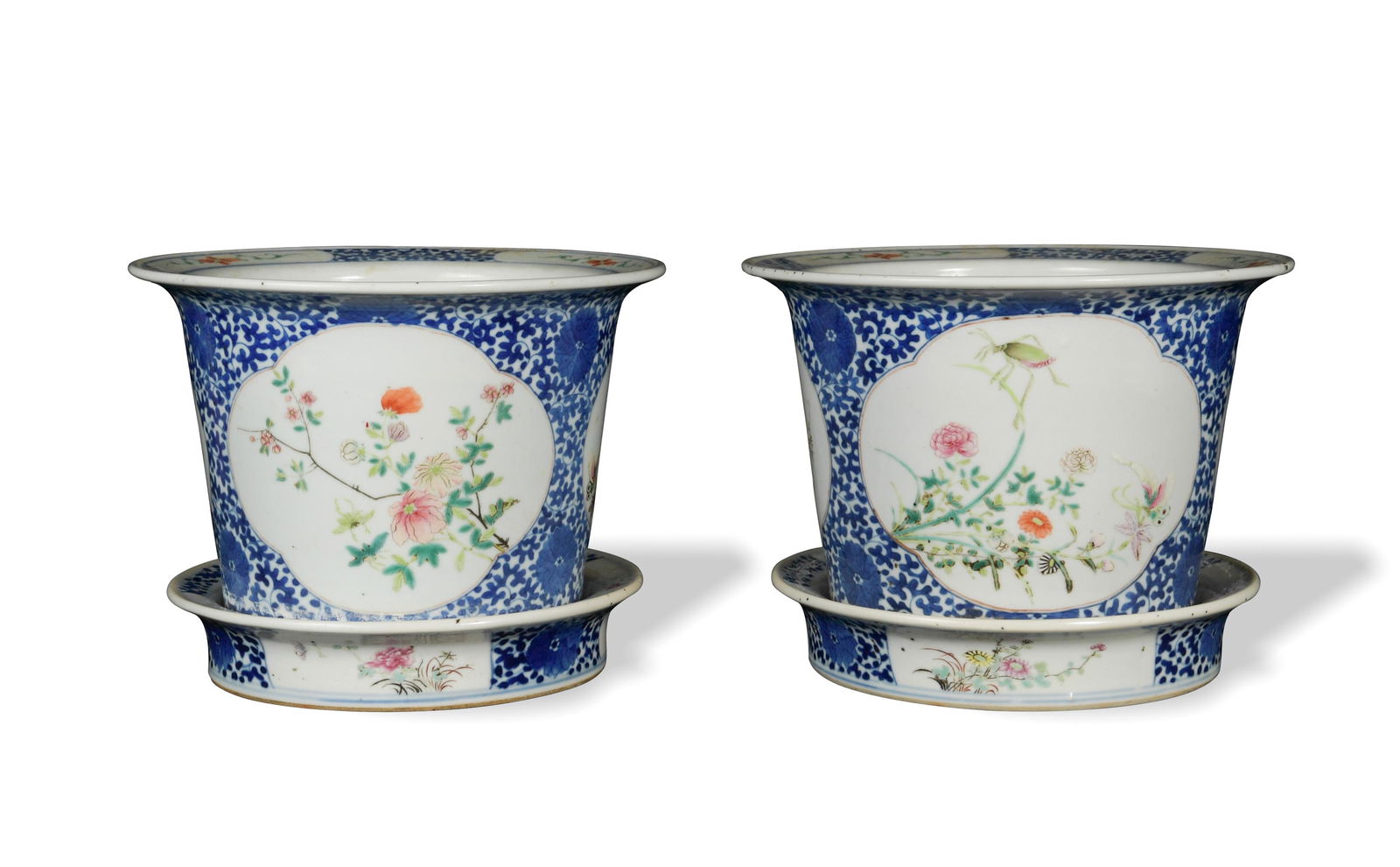 Pair of Chinese Porcelain Planters with Trays, Republic (1 of 14)