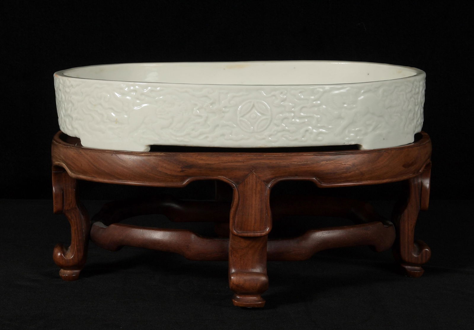 Chinese Incised White Glazed Basin, 19th Century (1 of 10)