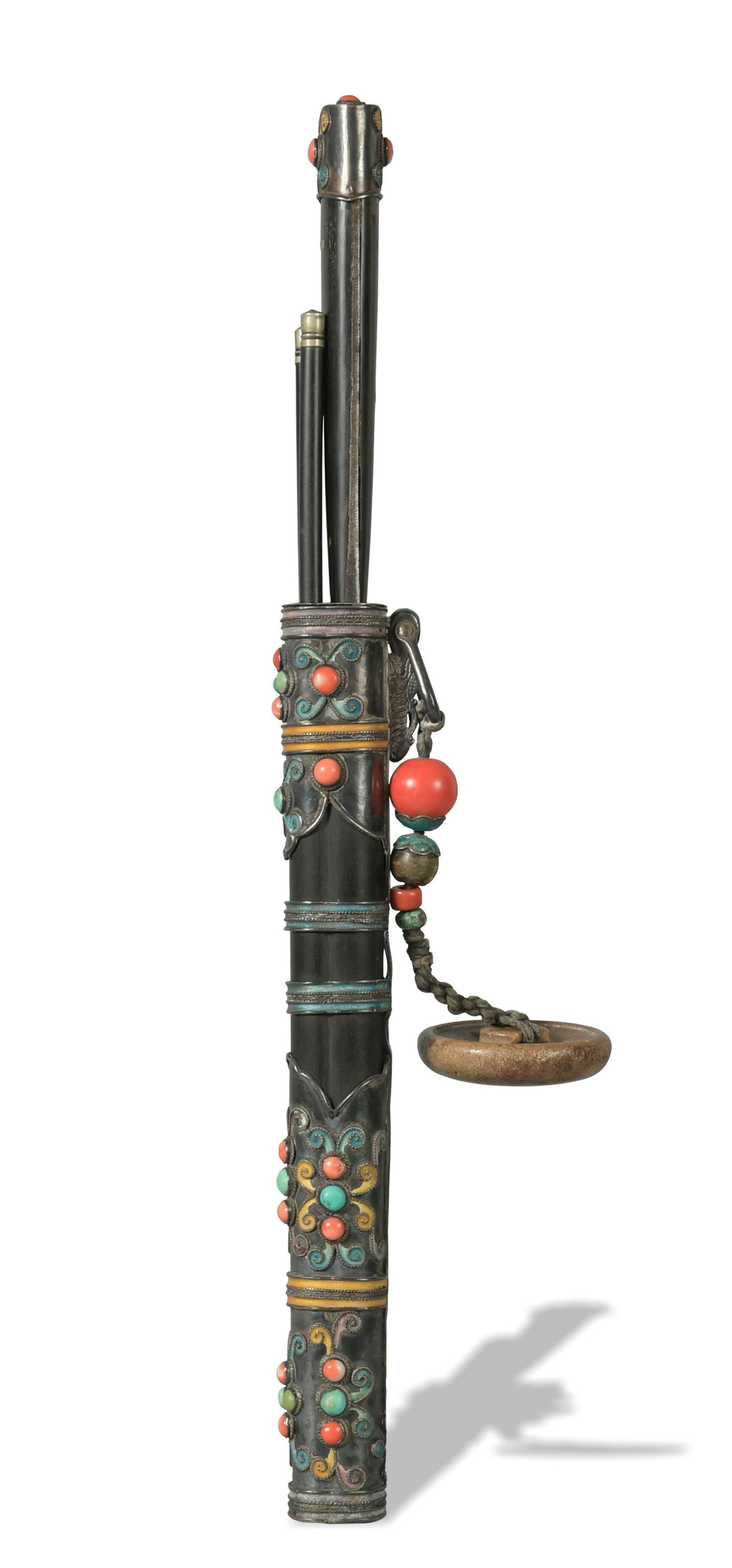 Chinese Knife and Chopstick Set with Inlay, 19th (1 of 7)