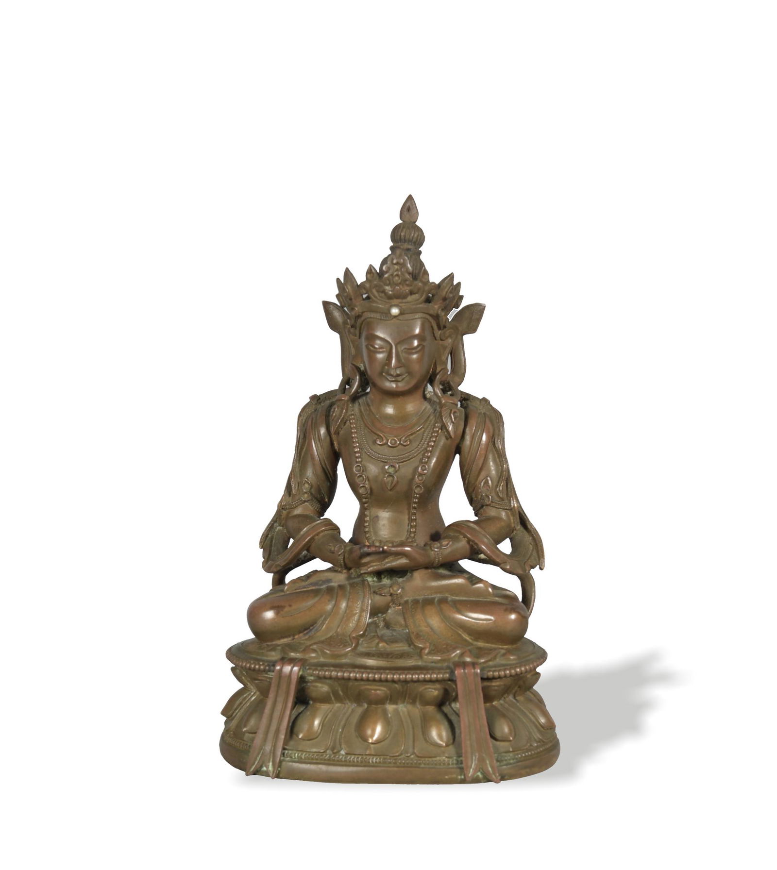 Chinese Gilt Bronze Statue of Amitayus, 18th Century (1 of 9)