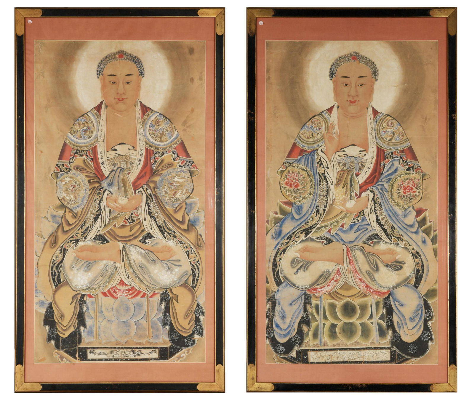 2 Large Chinese Buddhist Paintings, 19th Century (1 of 18)