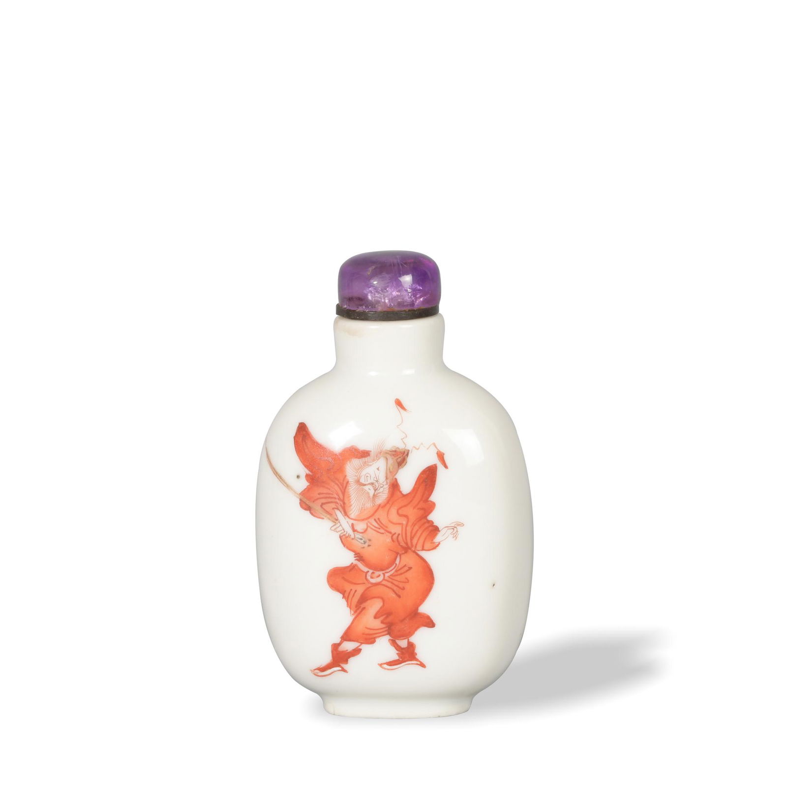 Chinese Iron Red Zhongkui Snuff Bottle, 19th Century (1 of 9)