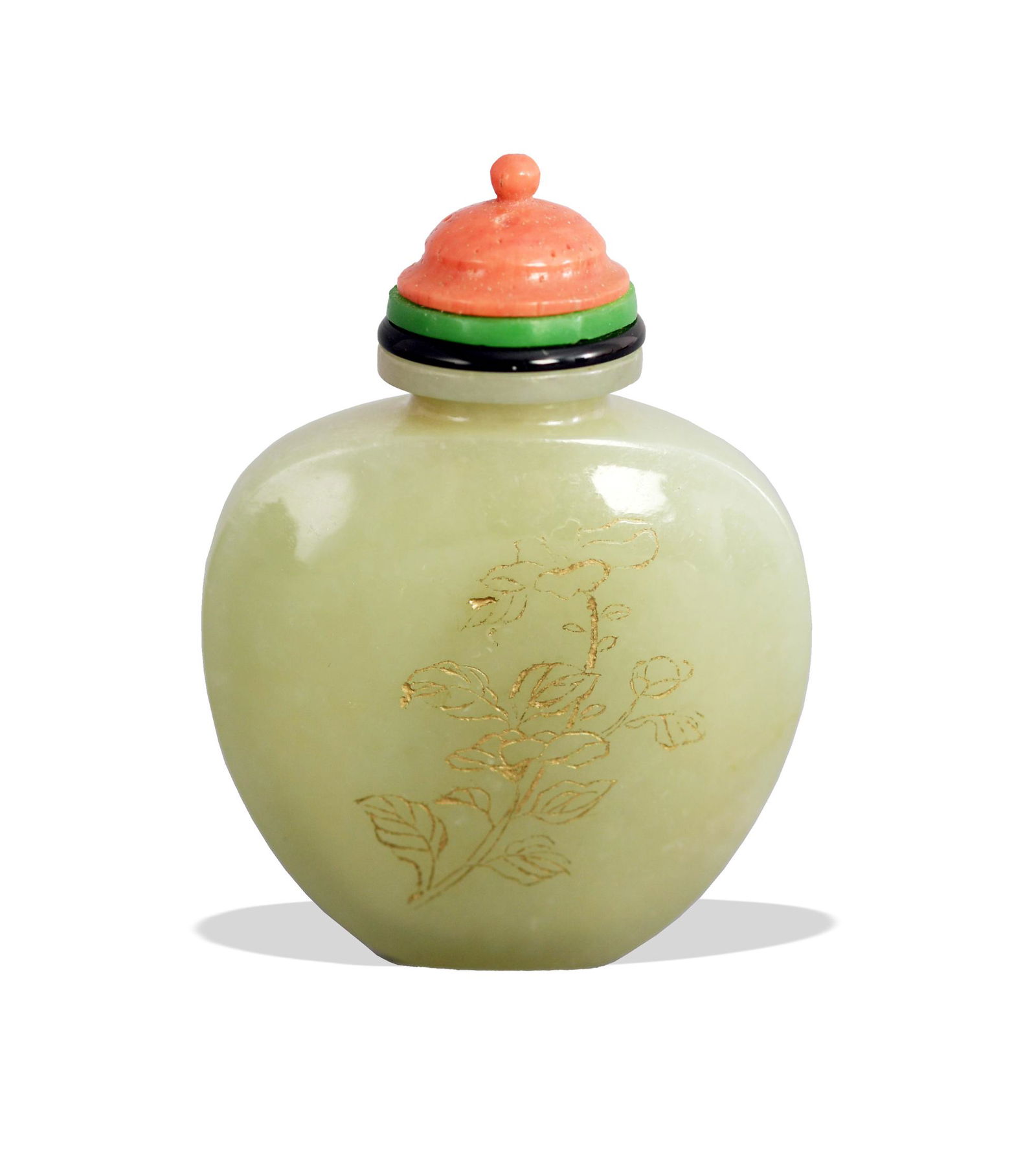Chinese Celadon Jade Snuff Bottle, 18th Century (1 of 10)