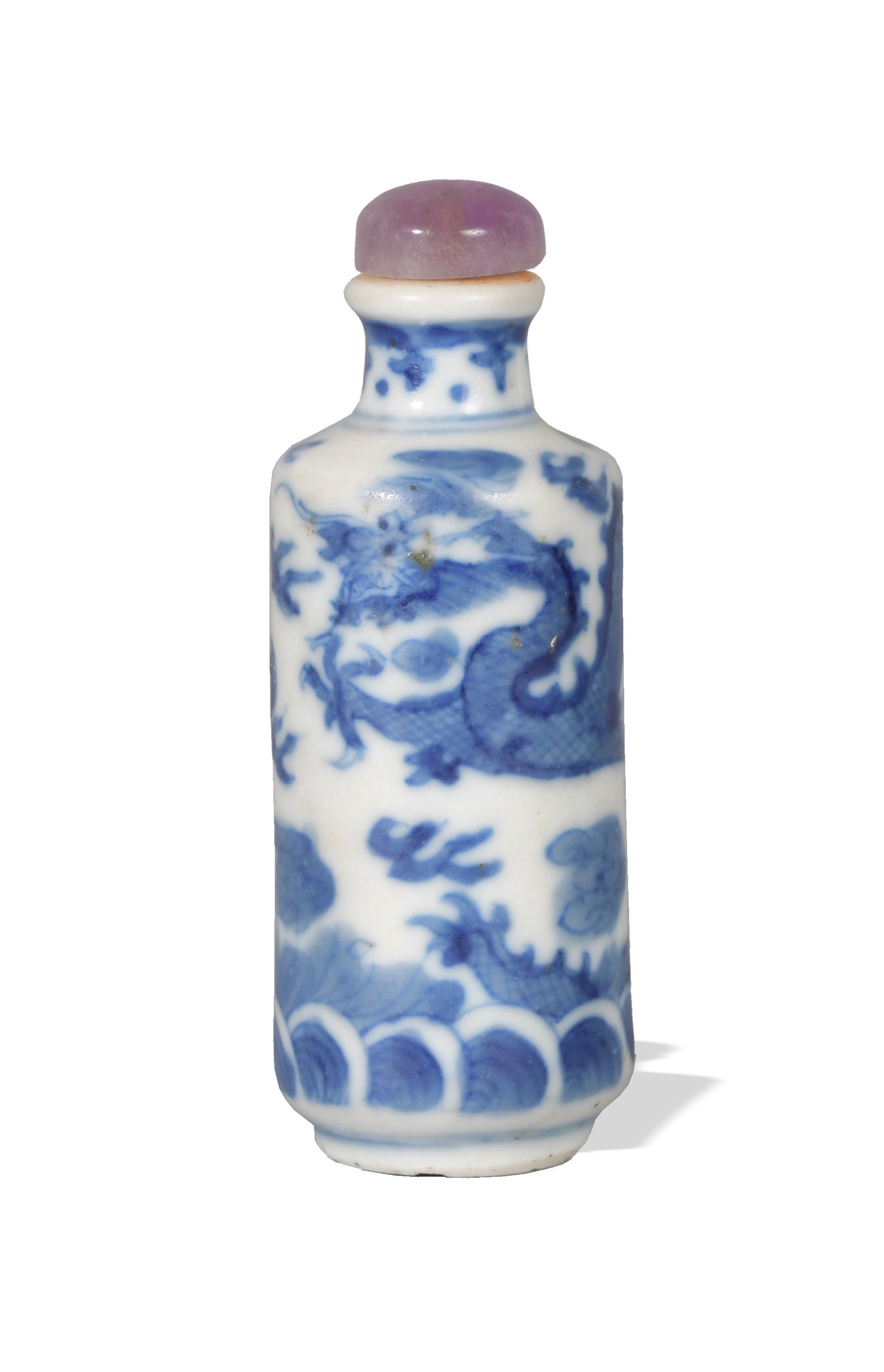 Chinese Blue and White Dragon Snuff Bottle, 19th (1 of 7)