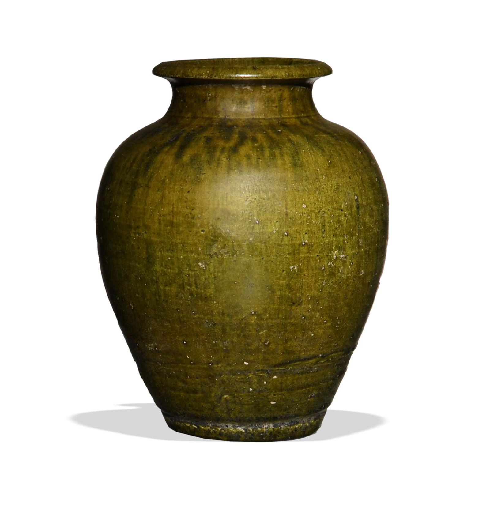 A Chinese green glazed jar dating from the Tang dynasty.    Dimensions are: 7 inches tall X 4 1/2 (1 of 8)