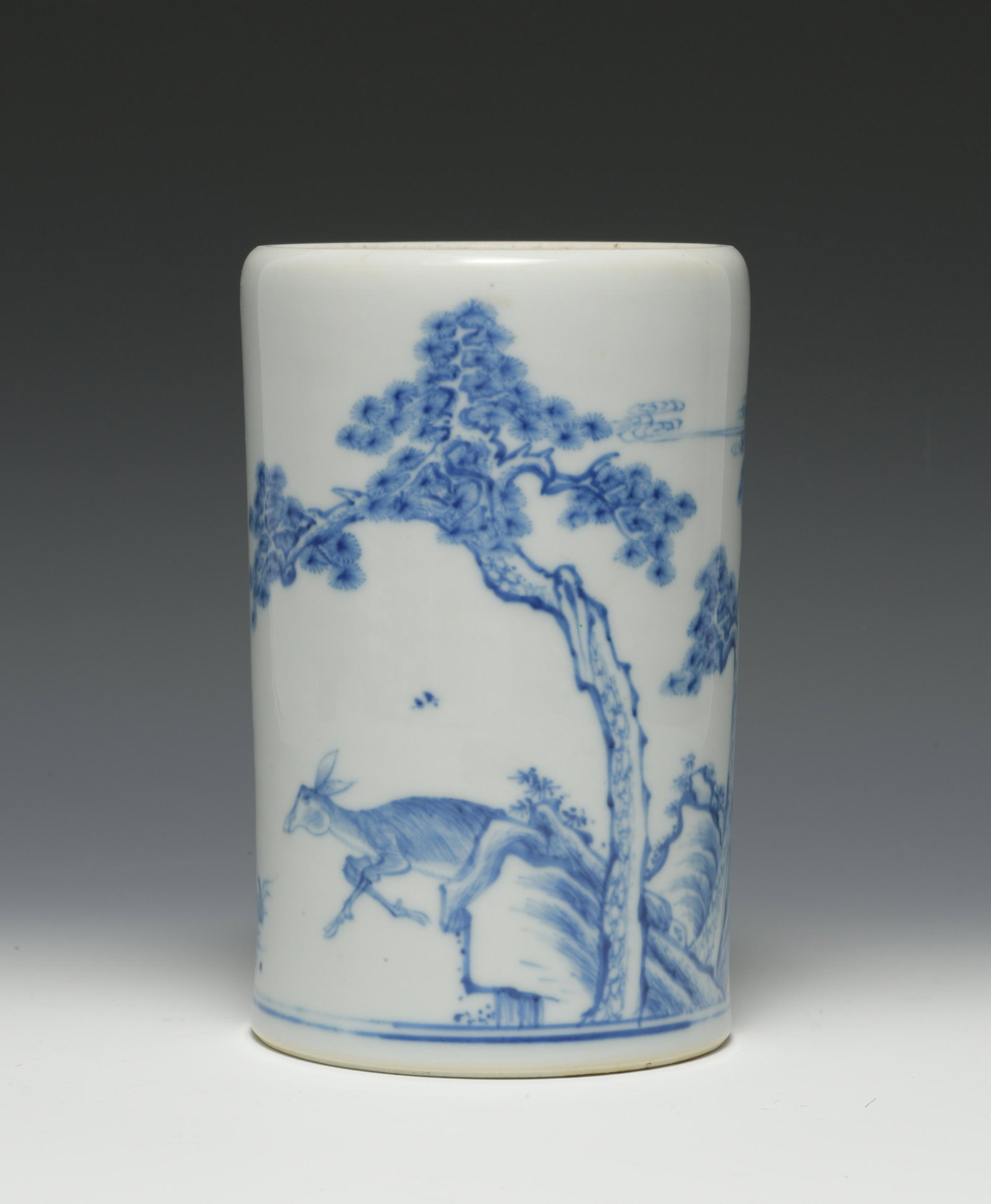 Chinese Blue and White Brush Pot, 17th Century (1 of 6)