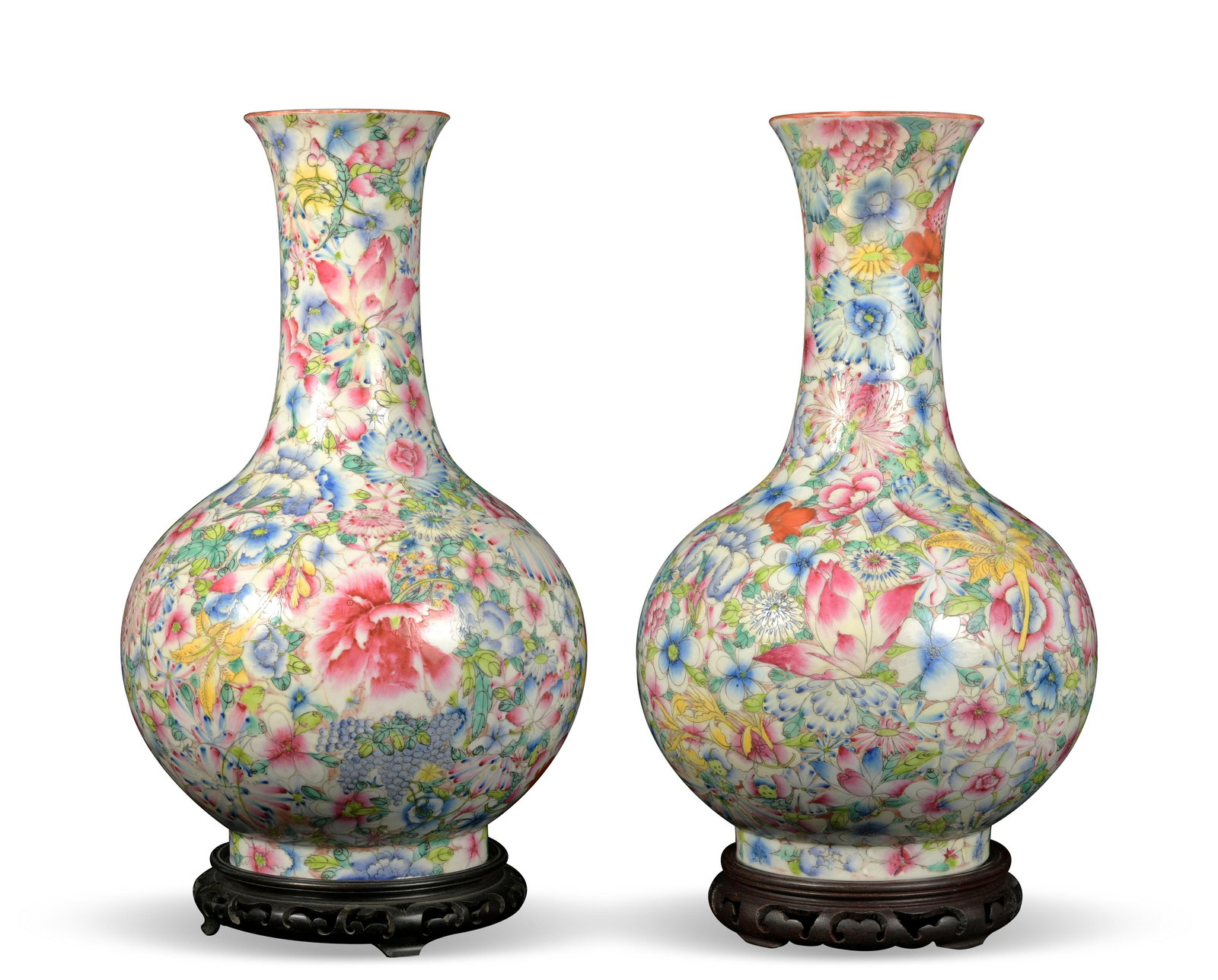 Pair of Chinese Millefleur Vases, Republic (1 of 8)