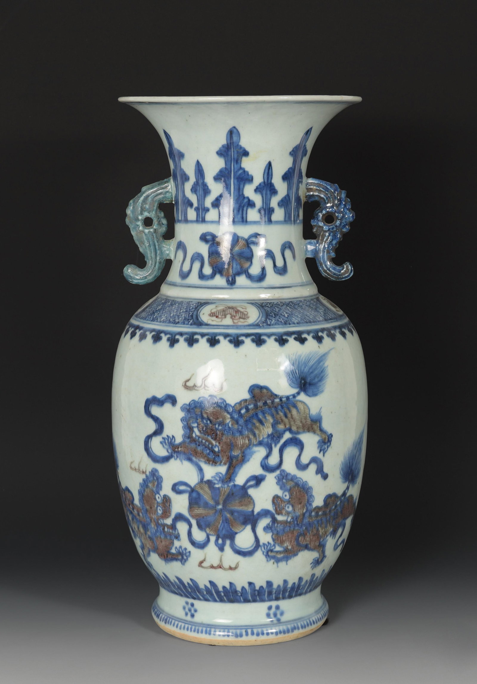 Chinese Blue and Red Underglazed Vase, Early 19th Century (1 of 7)
