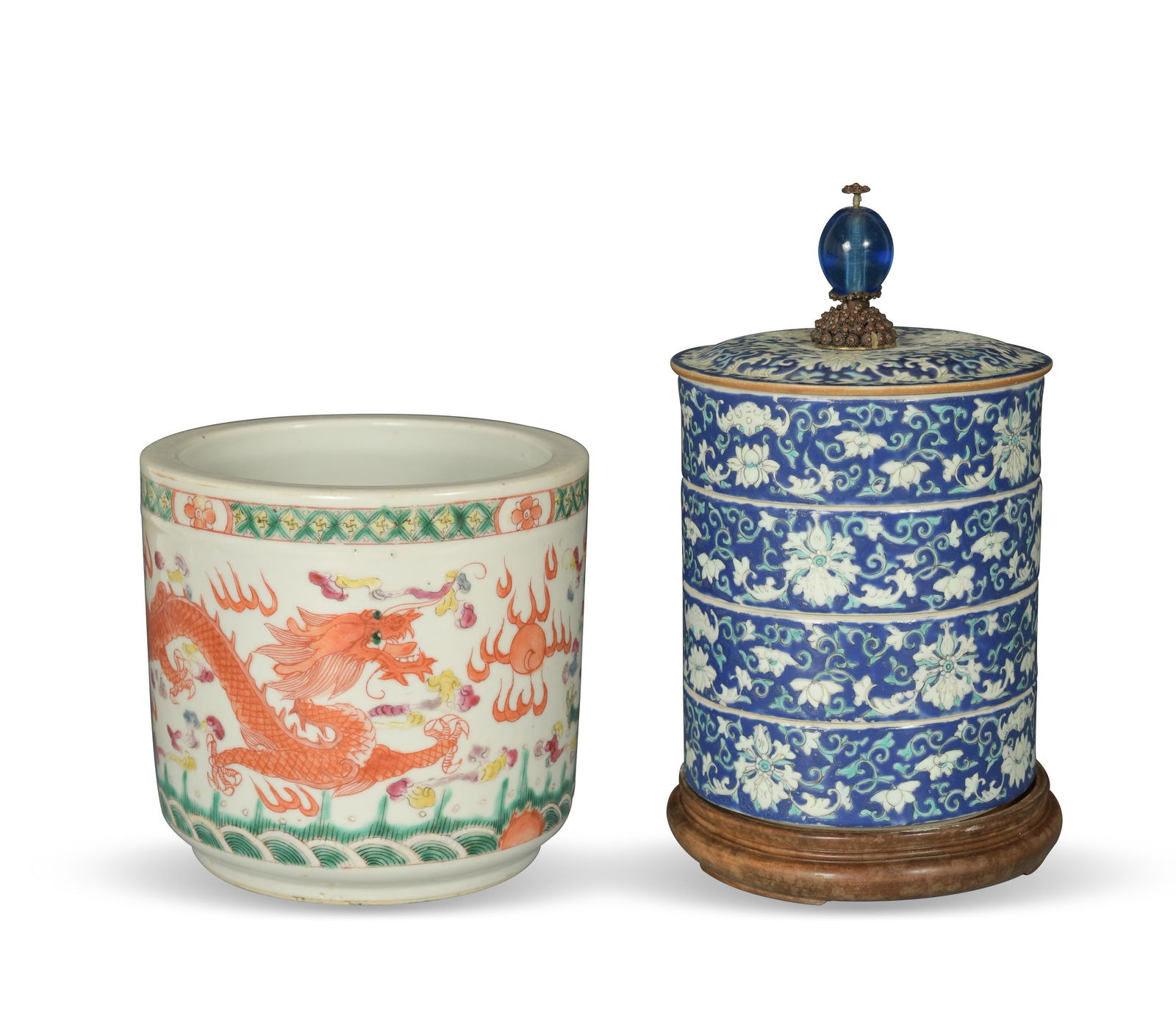 2 Chinese Famille Rose Porcelains, Late 19th Century (1 of 8)