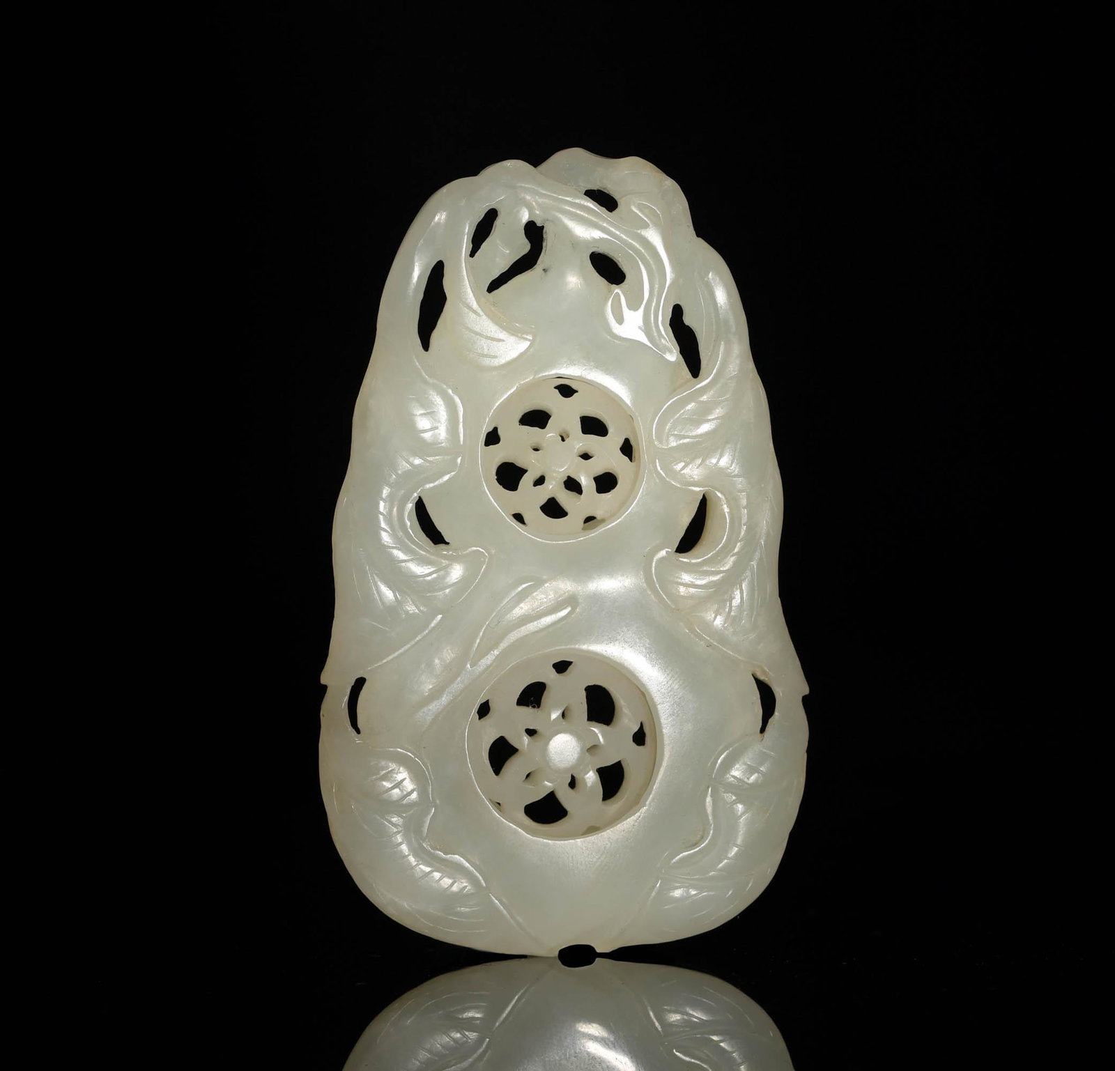 Chinese White Jade Hulu Plaque, 18th Century (1 of 3)