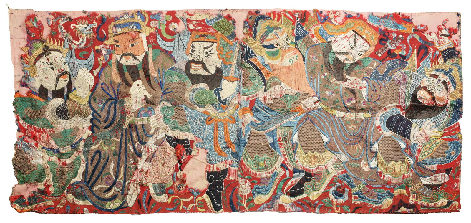 Chinese Peking Opera Needlework Panel, 19th Century (1 of 13)