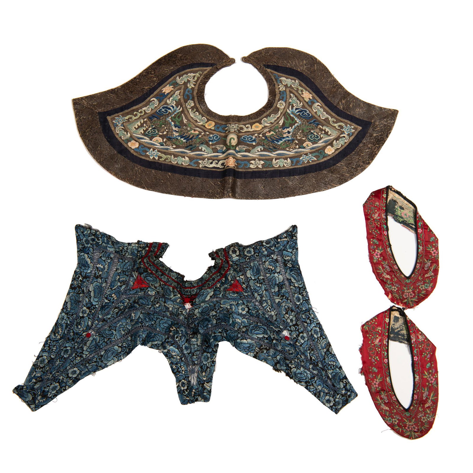 A group of four Chinese robe materials, 19th century: A group of four Chinese robe materials 19th century H: 13, W: 26 1/2 in. (largest) H: 33.02, W: 67.31 cm. (all measurements are approximate) (largest) Provenance: Private collection, Kentucky. Acquire