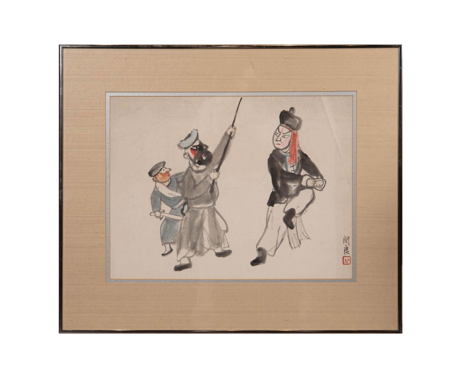Guan Liang (Chinese), A painting of a Peking opera scene (1 of 5)
