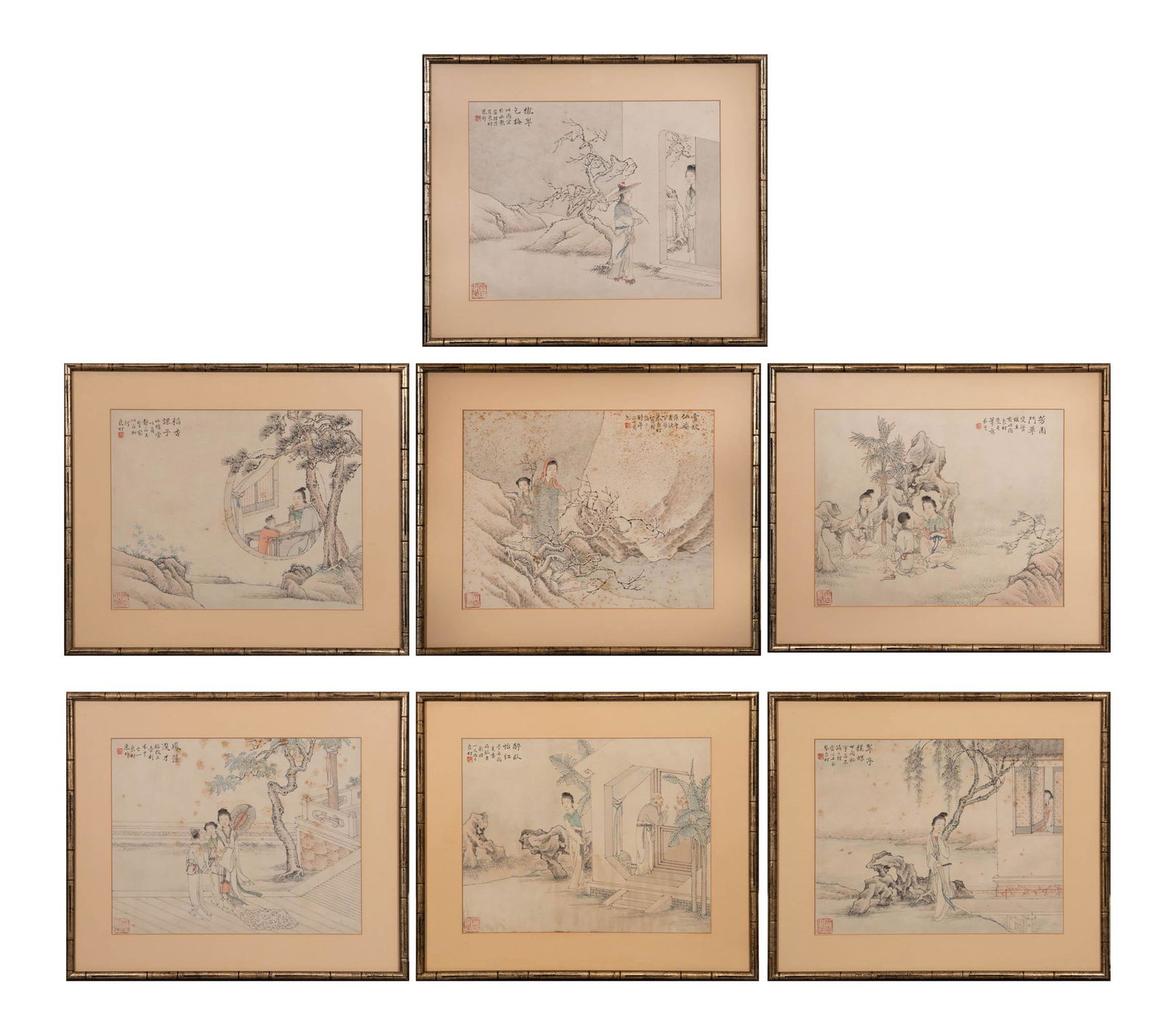 Liang Cai (Chinese), Seven paintings of court ladies (1 of 18)