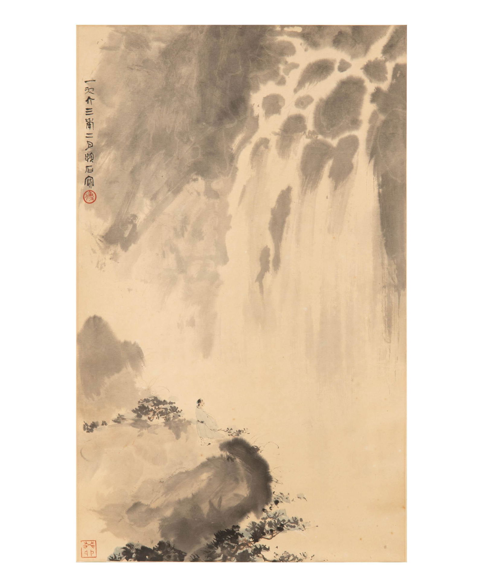 Attributed to Fu Baoshi (Chinese), A Chinese landscape painting (1 of 5)