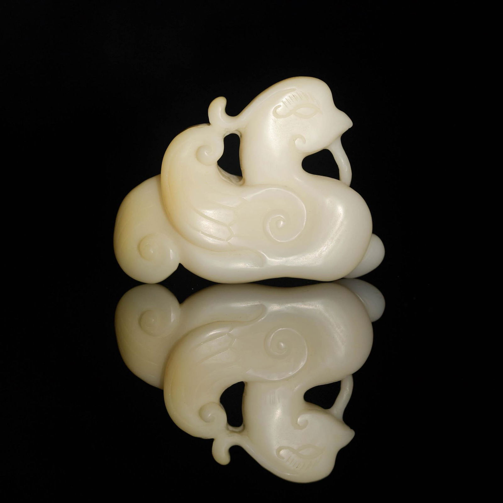 A Chinese jade carved mandarin duck, Ming dynasty or earlier (1 of 6)