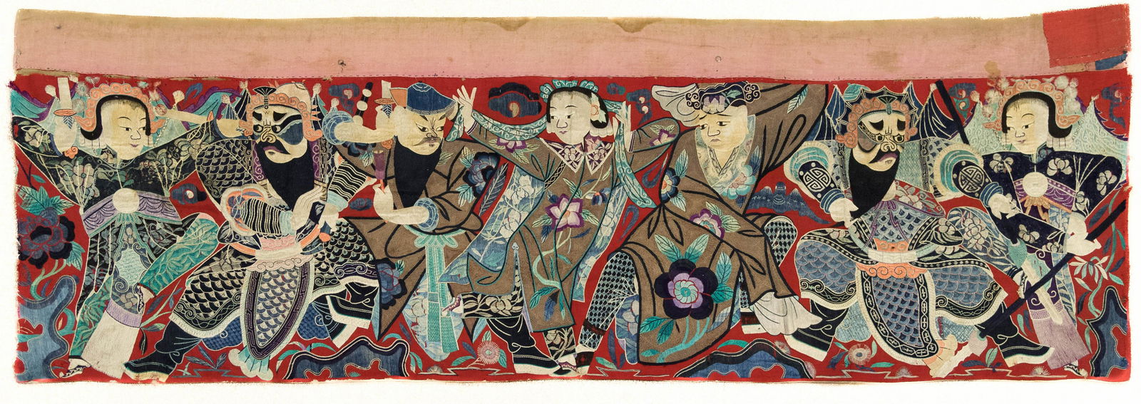 A Chinese embroidered Peking opera curtain, 19th century (1 of 7)