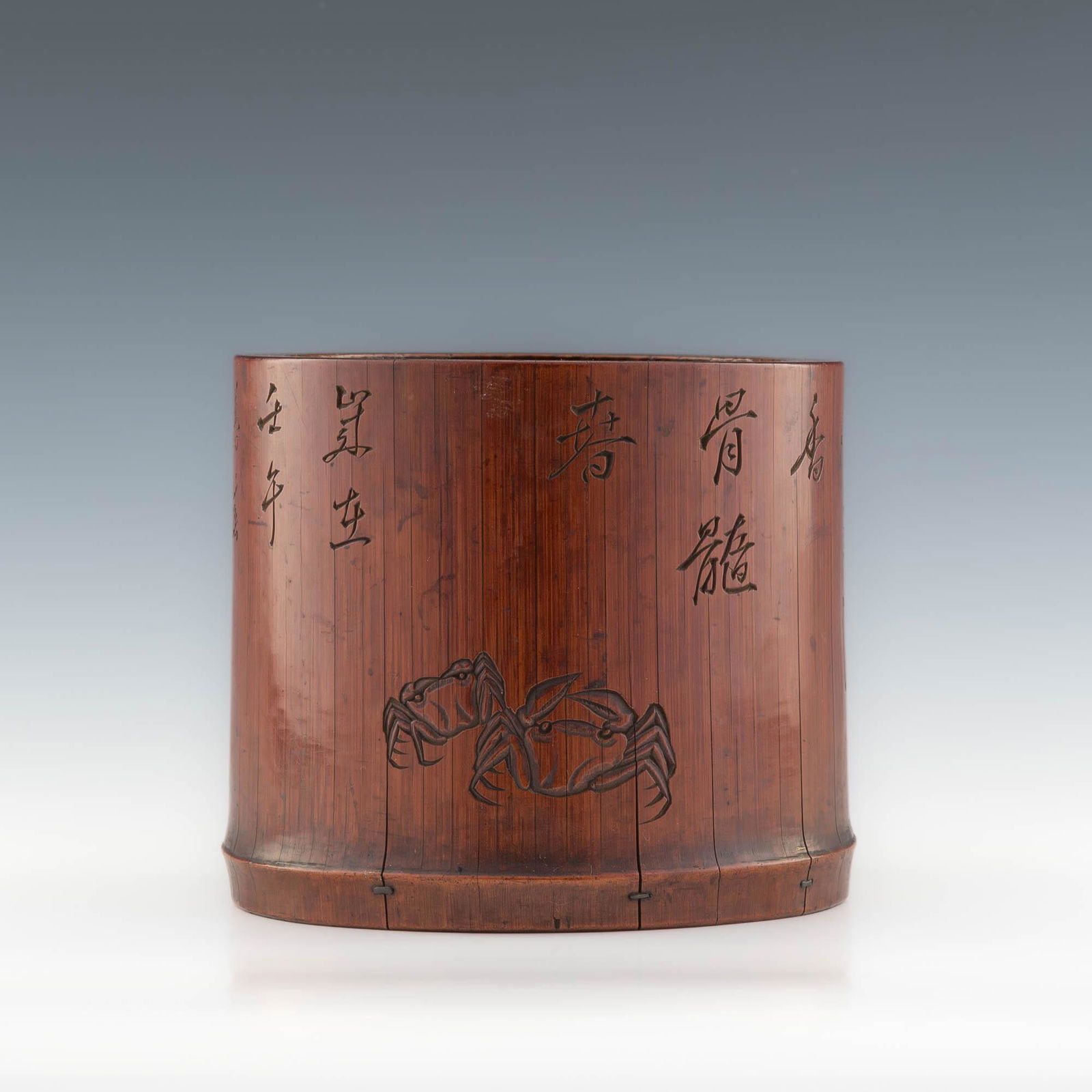 A Japanese bamboo brush pot, Meiji (1 of 7)