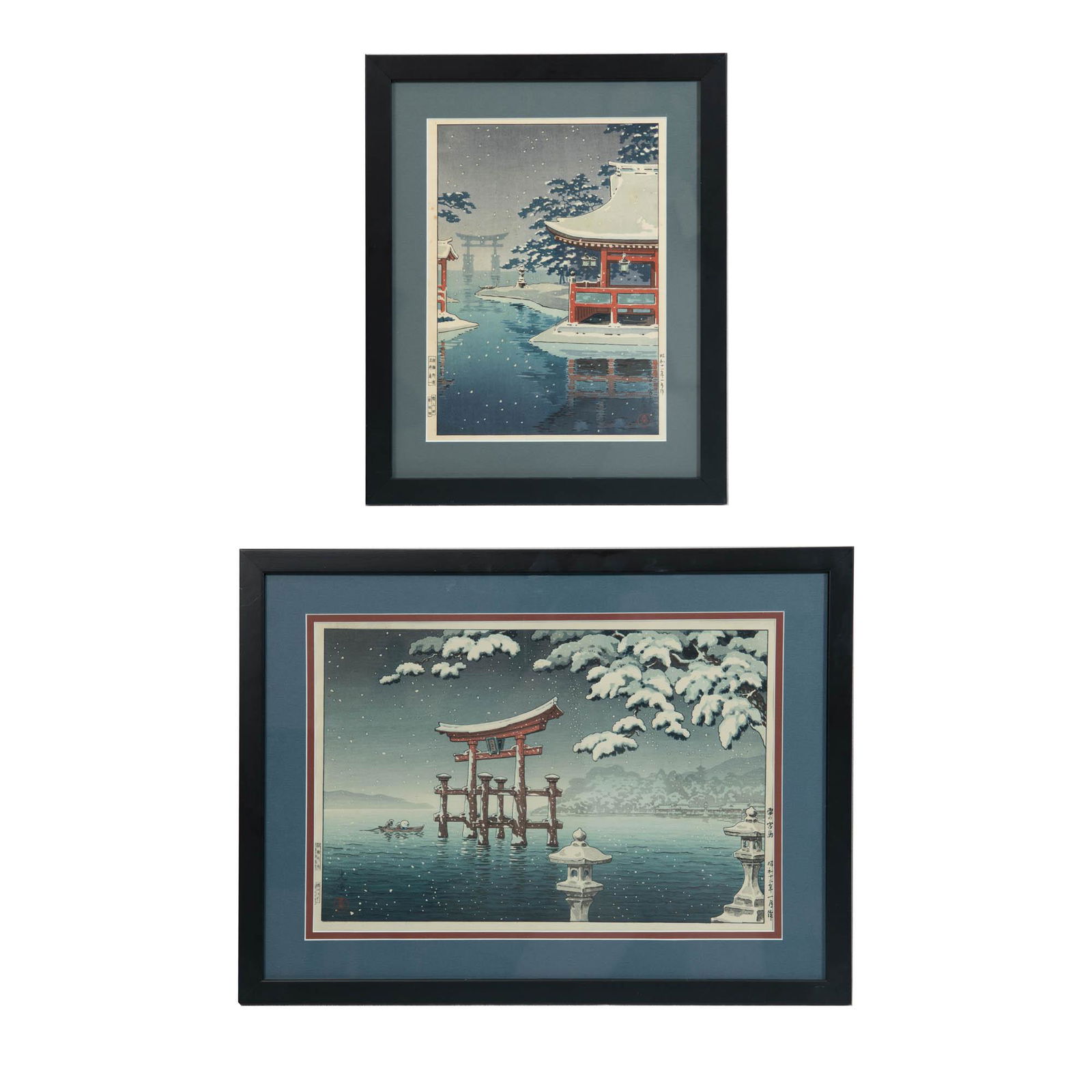 2 Tsuchiya Koitsu Woodblocks of Snowy Miyajima (1 of 6)