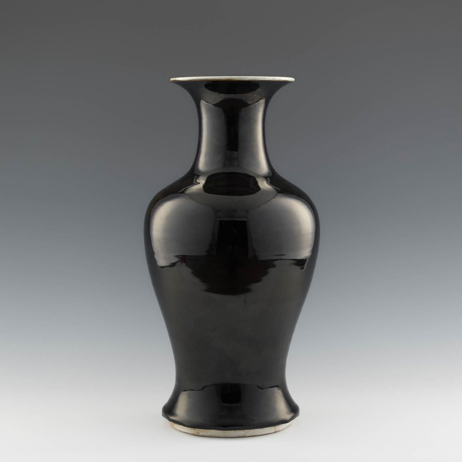 A Chinese mirror-black-glazed Guanyin vase, late 19th century (1 of 9)