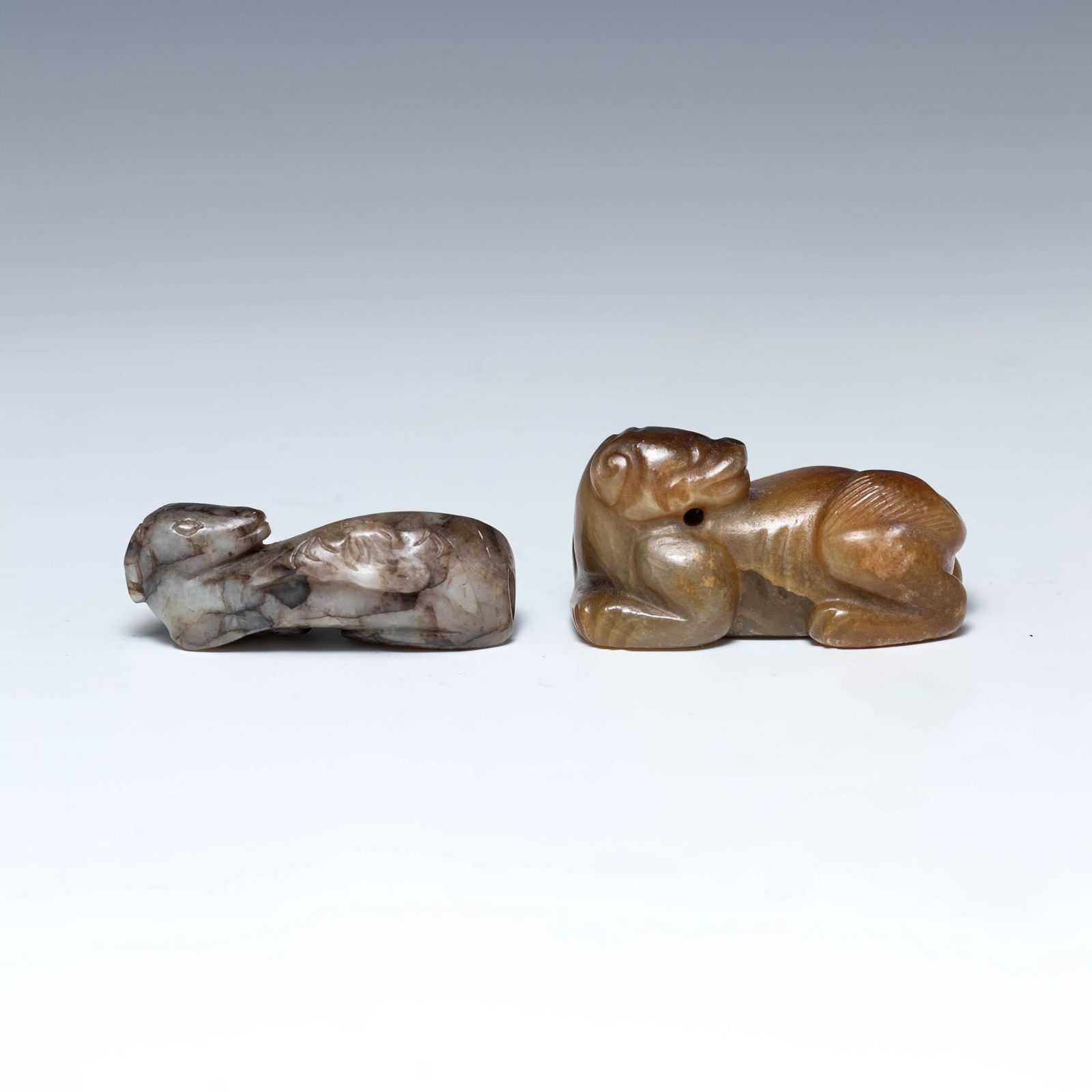 Two Chinese jade beasts, Ming dynasty (1 of 6)