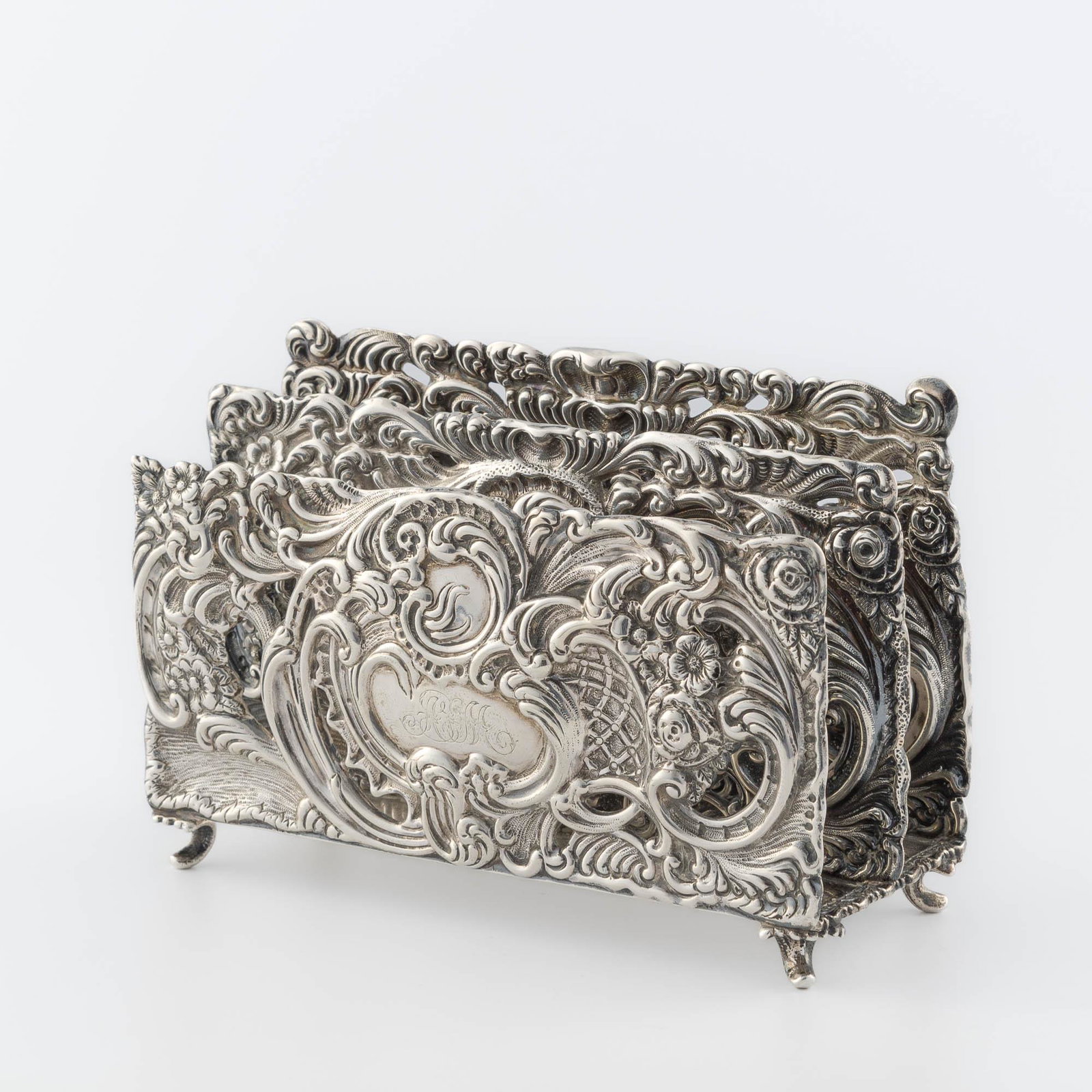 An American sterling silver repousse letter holder (1 of 12)