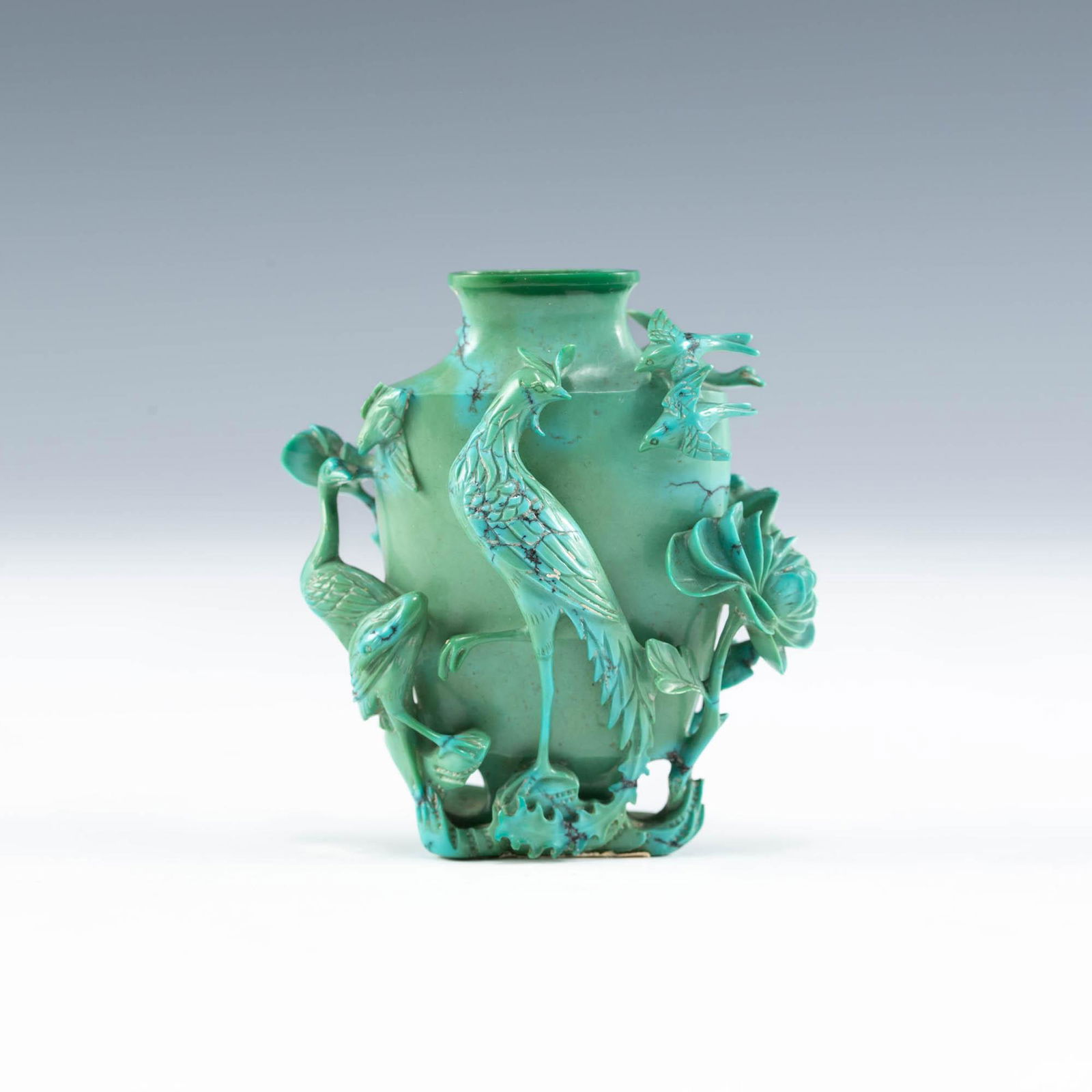 A small Chinese carved turquoise vase, 19th century (1 of 6)