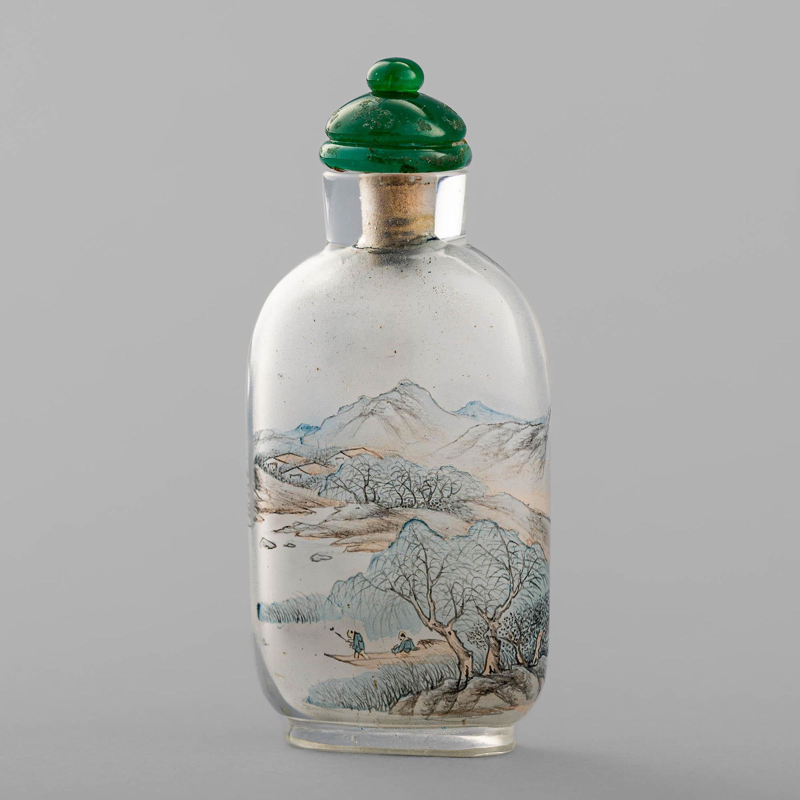 A Chinese inside-painted landscape Peking glass snuff bottle, signed Bi Rong Jiu (Chinese, (1 of 16)