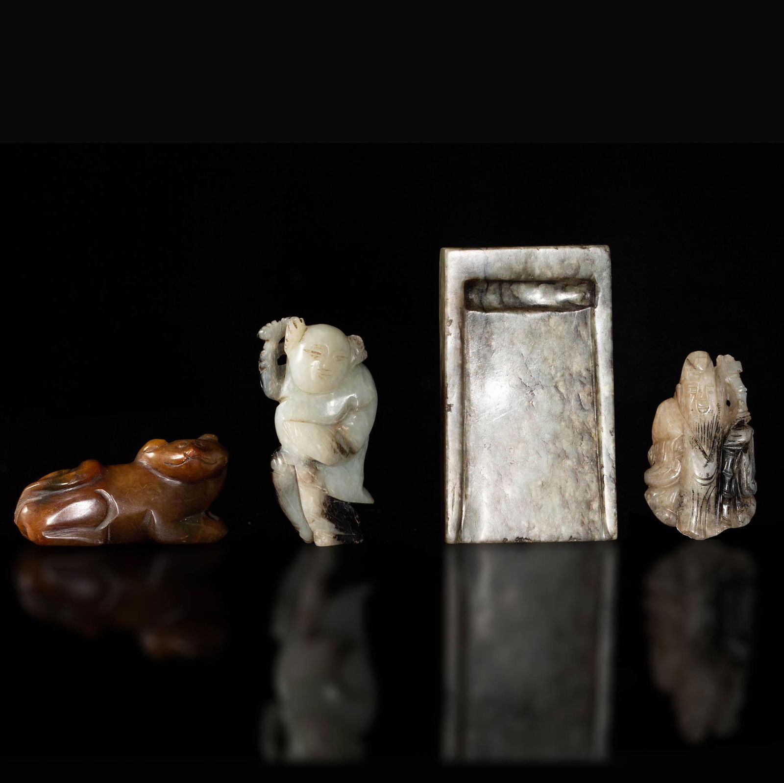 Four Chinese jade carvings, Ming and Qing dynasty (1 of 3)