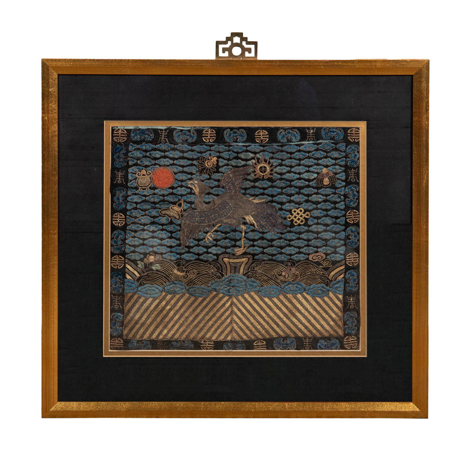 A Chinese silk ranking badge, early 19th century (1 of 3)