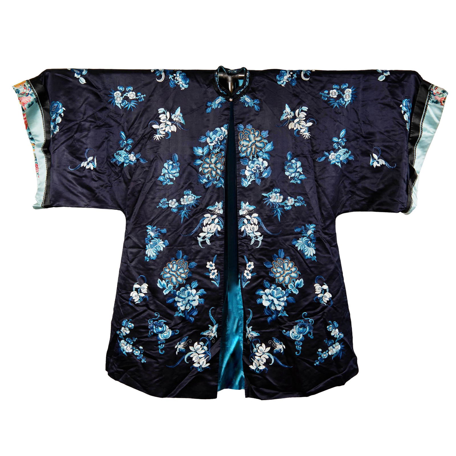A Chinese black-ground lady's robe, 19th century (1 of 7)