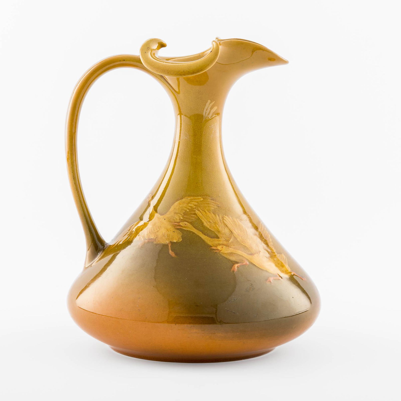 A Rookwood yellow-ground art glass ewer, Matthew A. Daly for Rookwood, late 19th century (1 of 15)