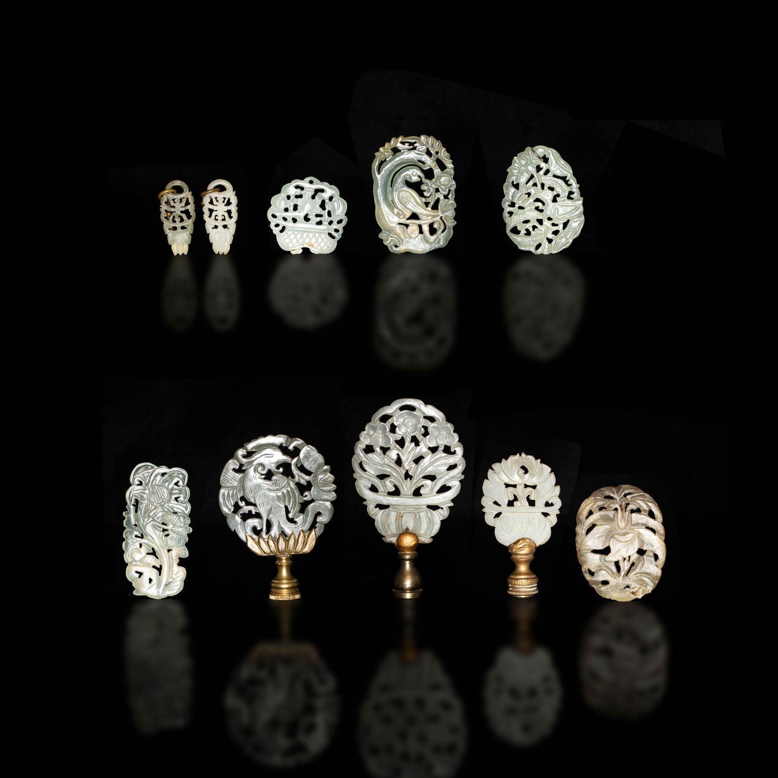 A group of ten assorted Chinese jade items (1 of 2)