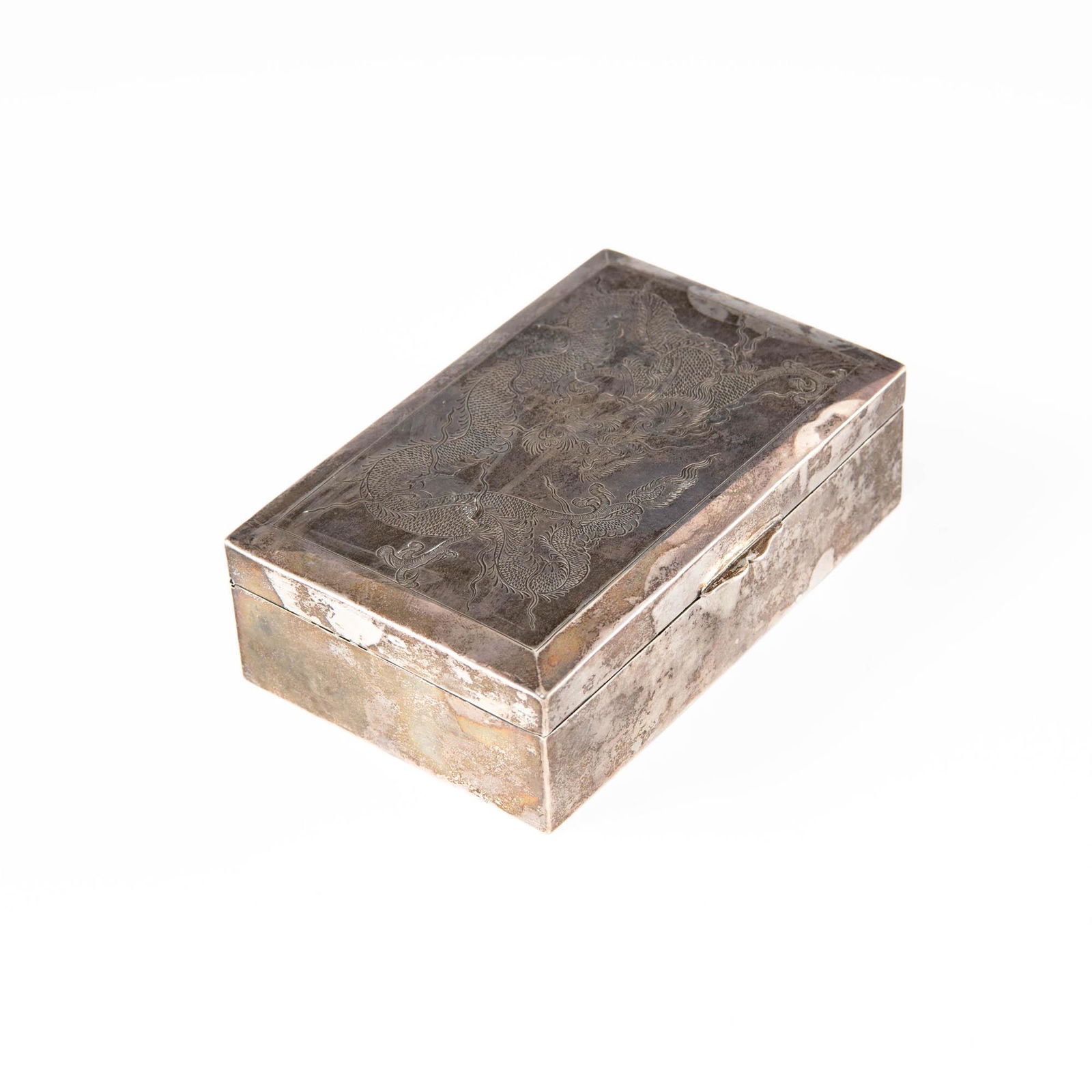 A Chinese silver covered 'dragon' box, Republic period (1 of 9)