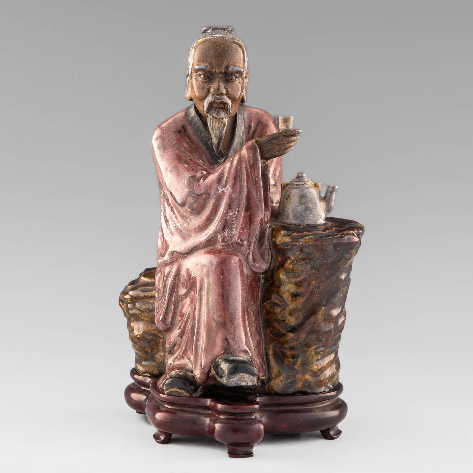 A Chinese Shiwan sculpture of Lu Yu, signed Pan Yushu, 19th century (1 of 13)