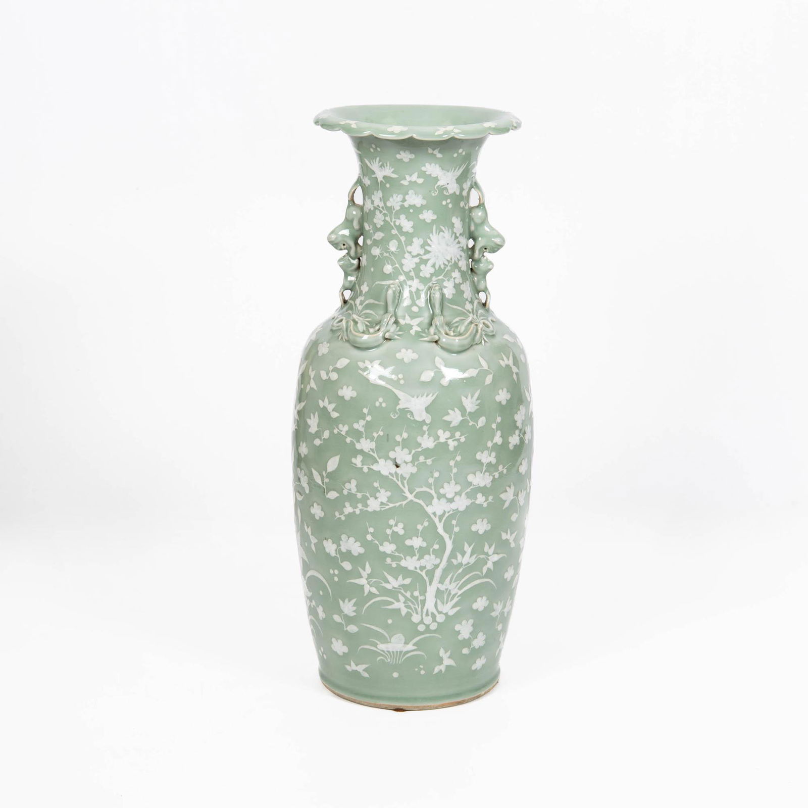 A Chinese celadon handled vase, 19th century (1 of 6)