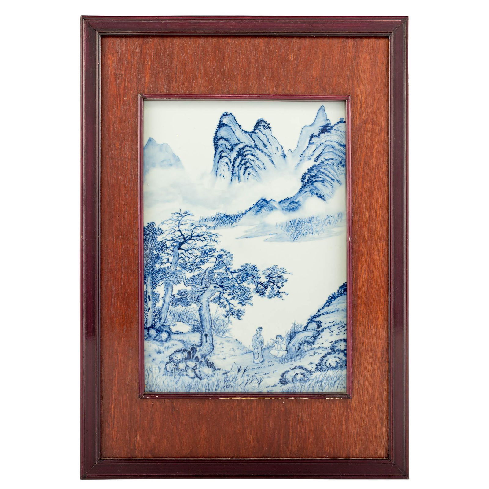 A Chinese blue and white porcelain plaque, 1960s/1970s (1 of 4)