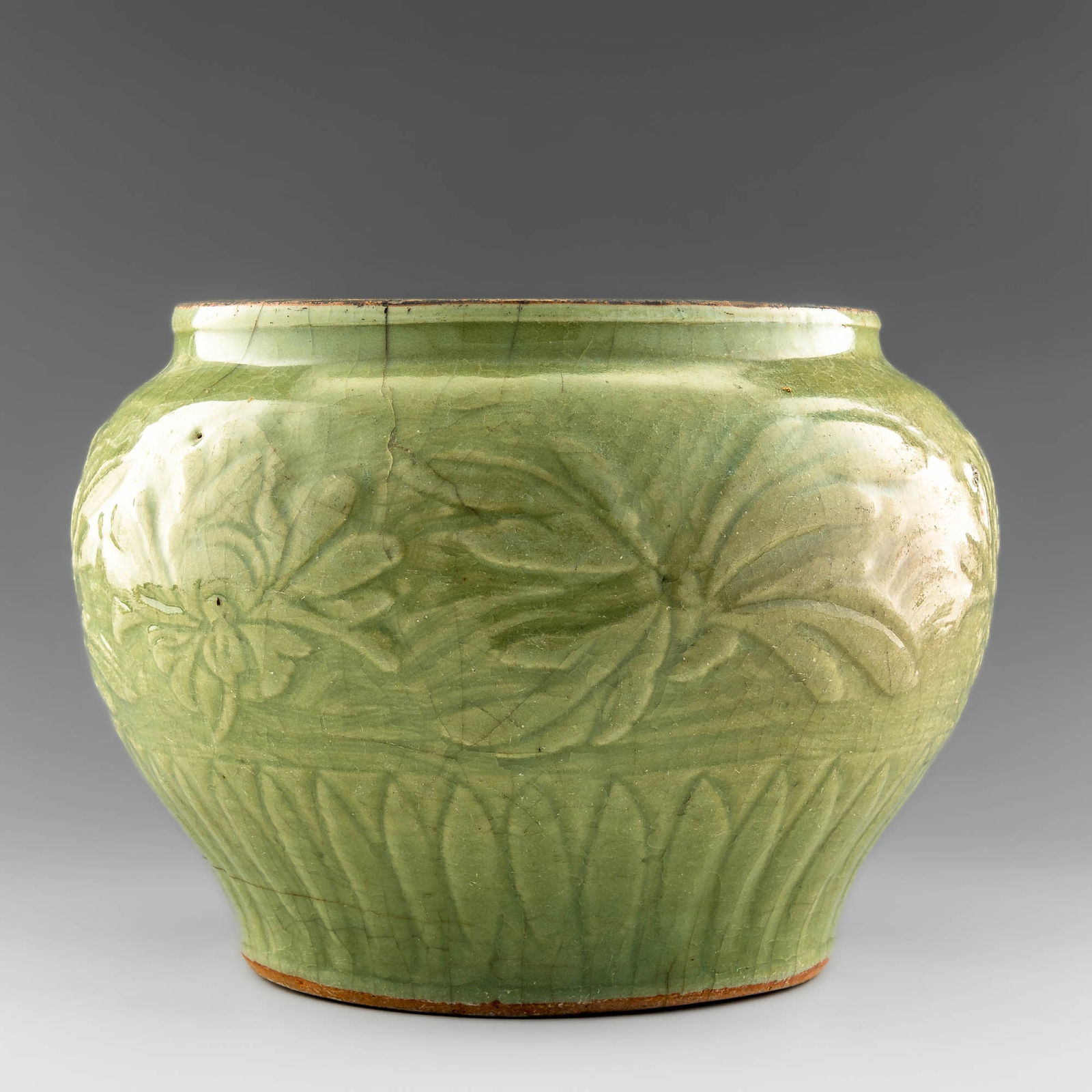 A Chinese Longquan celadon jar, Yuan dynasty (1 of 14)
