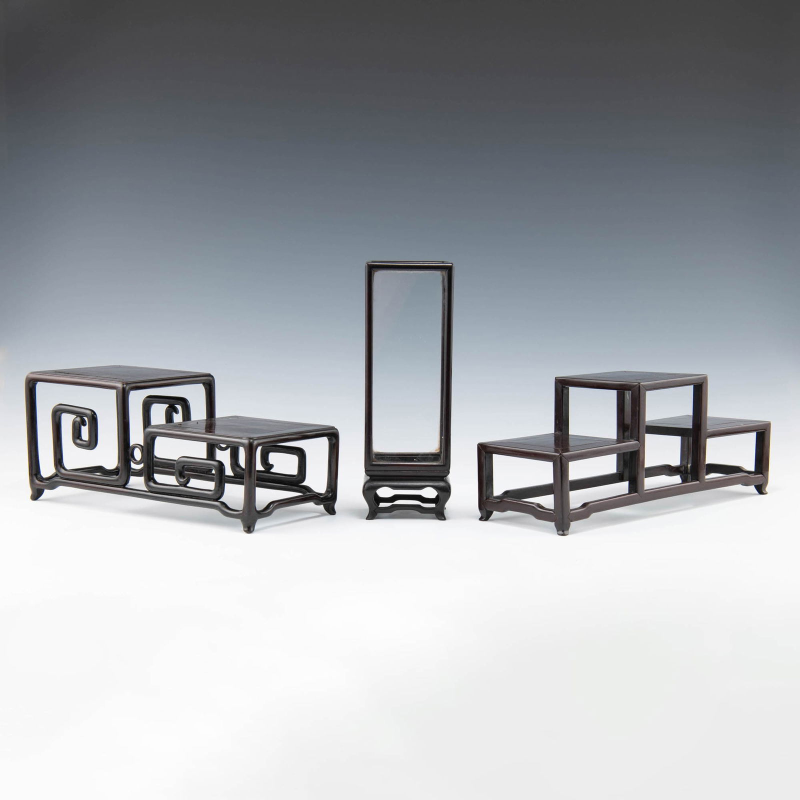 Three Chinese hardwood stands, late Qing dynasty or Republic (1 of 4)