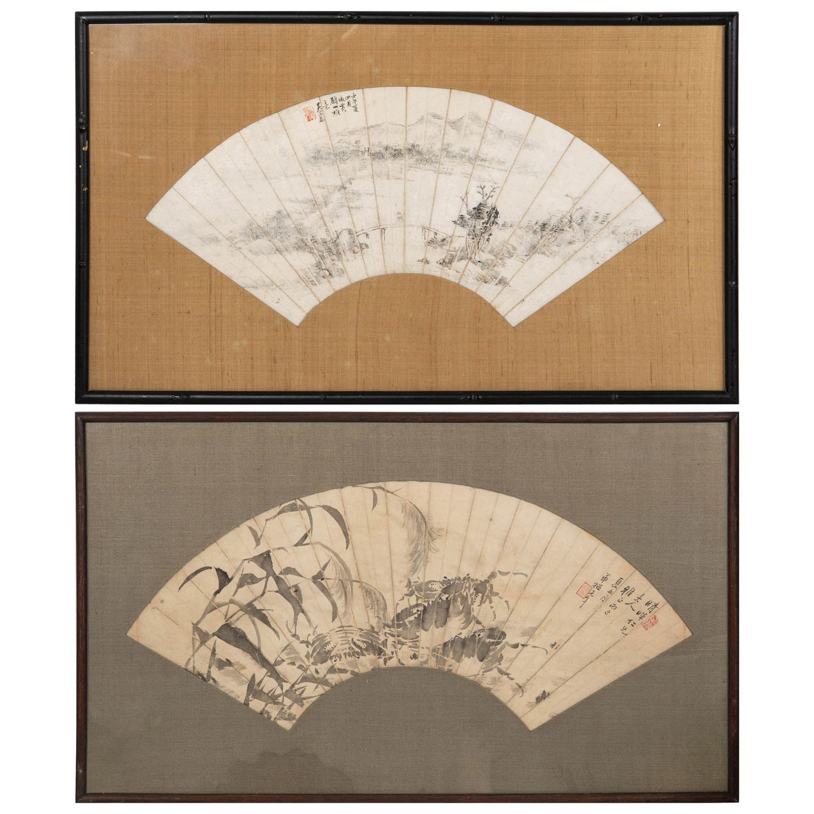 Two Chinese fan paintings, signed Wu Zongtai (Chinese, 1862-1929); Zhao Yaonian (Chinese) (1 of 8)