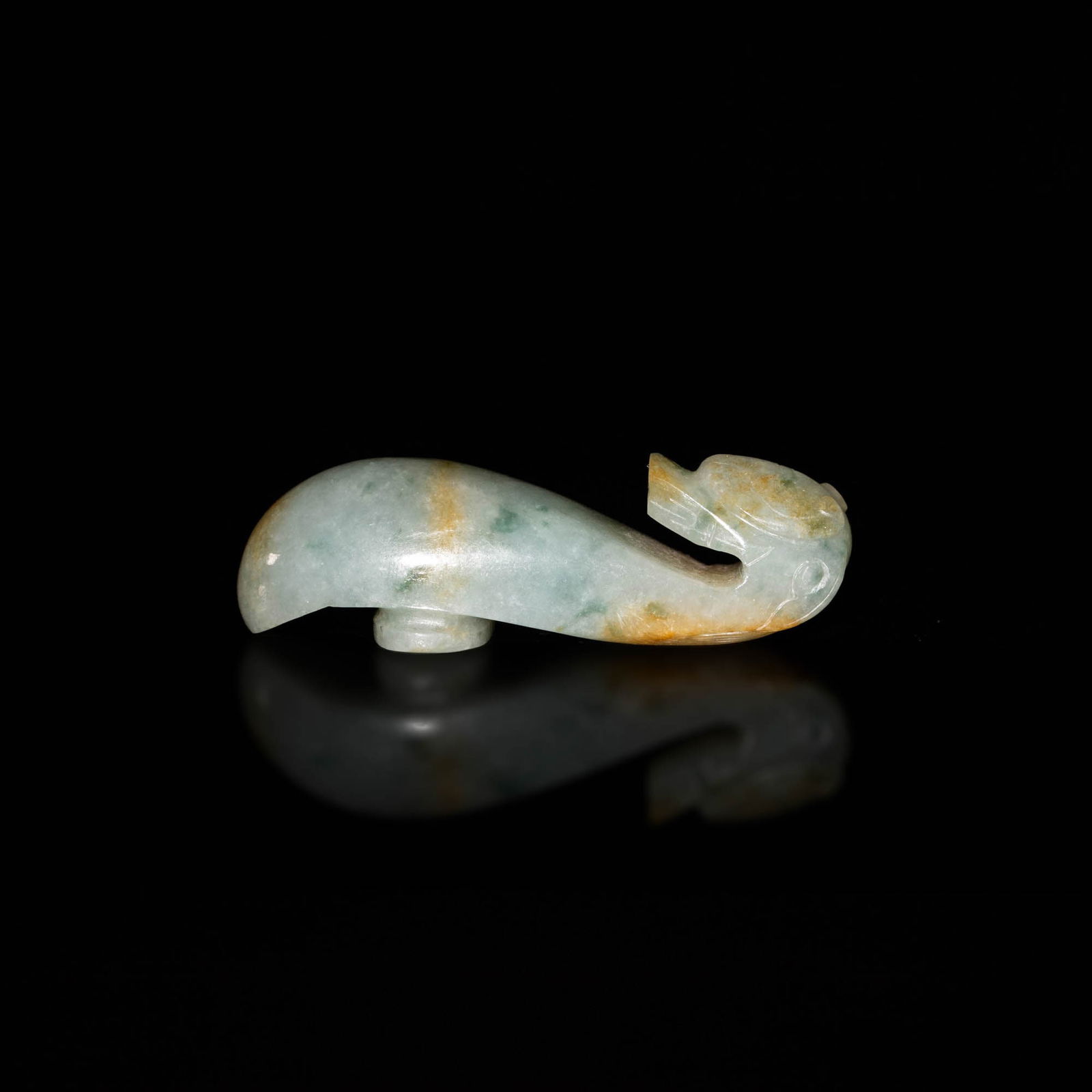 A Chinese jadeite dragon hook, 19th century (1 of 5)