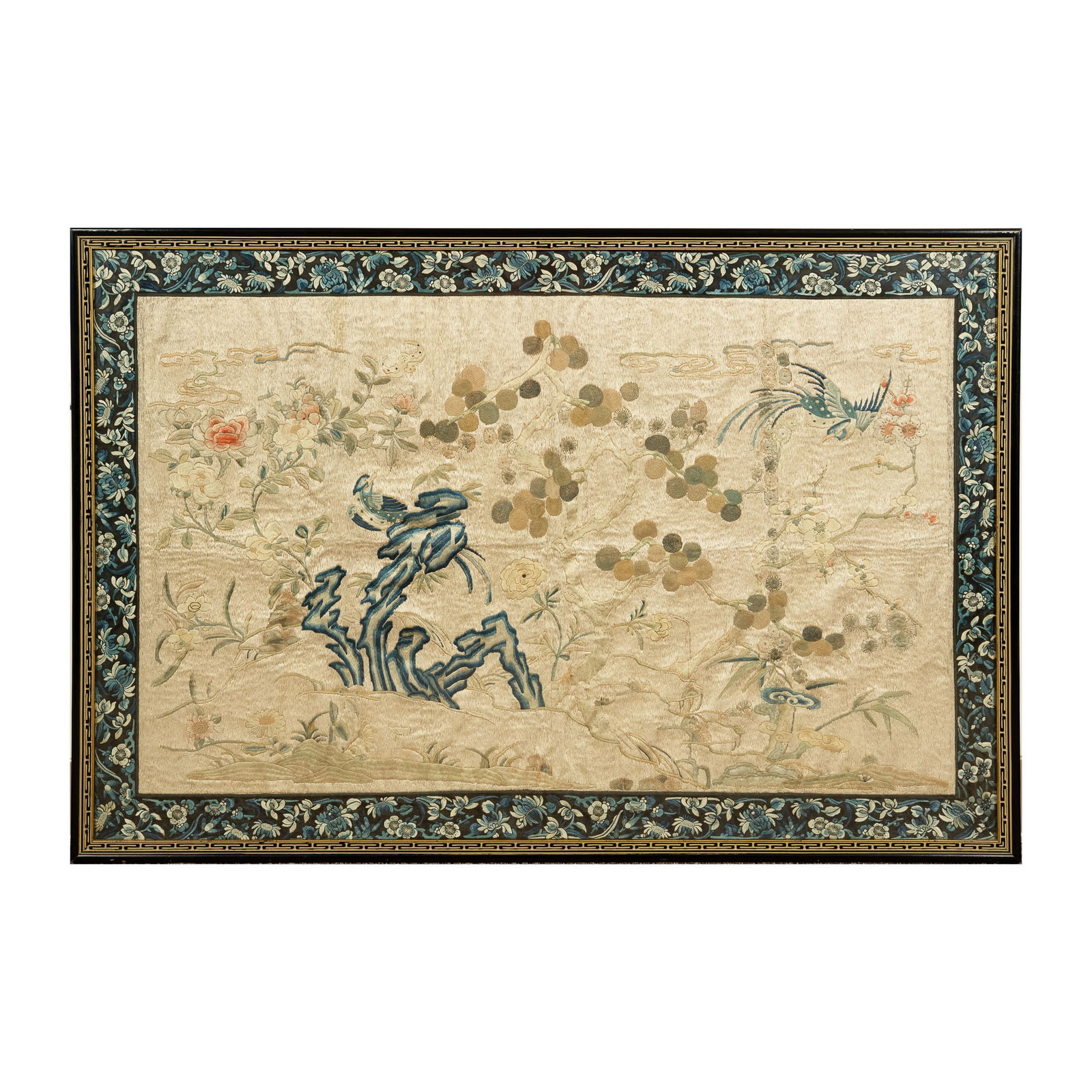 A Chinese panel with birds and flowers, 19th century (1 of 5)