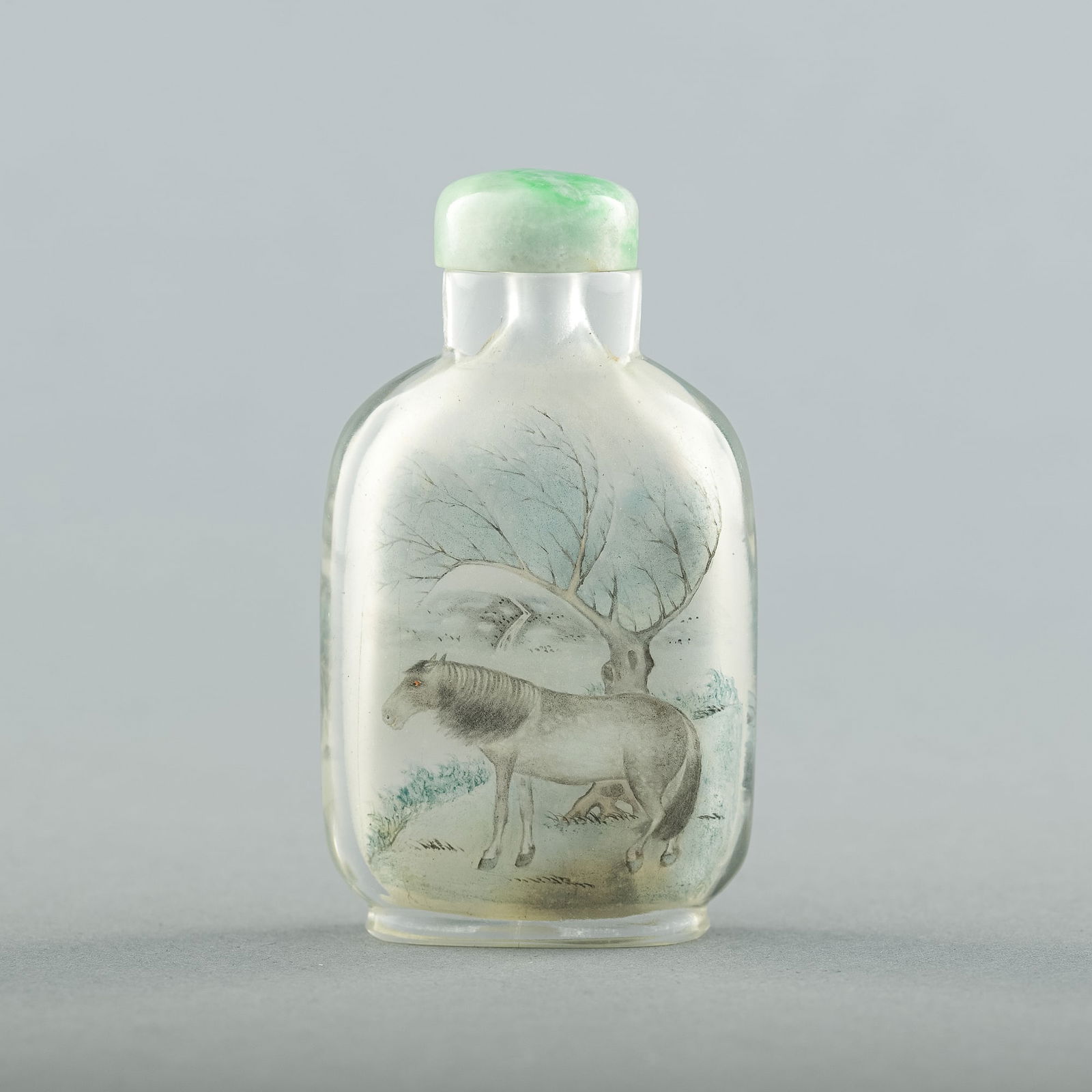 A Chinese inside-painted glass 'horse' snuff bottle, by Ye Zhongsan, 1875-1945 (1 of 8)