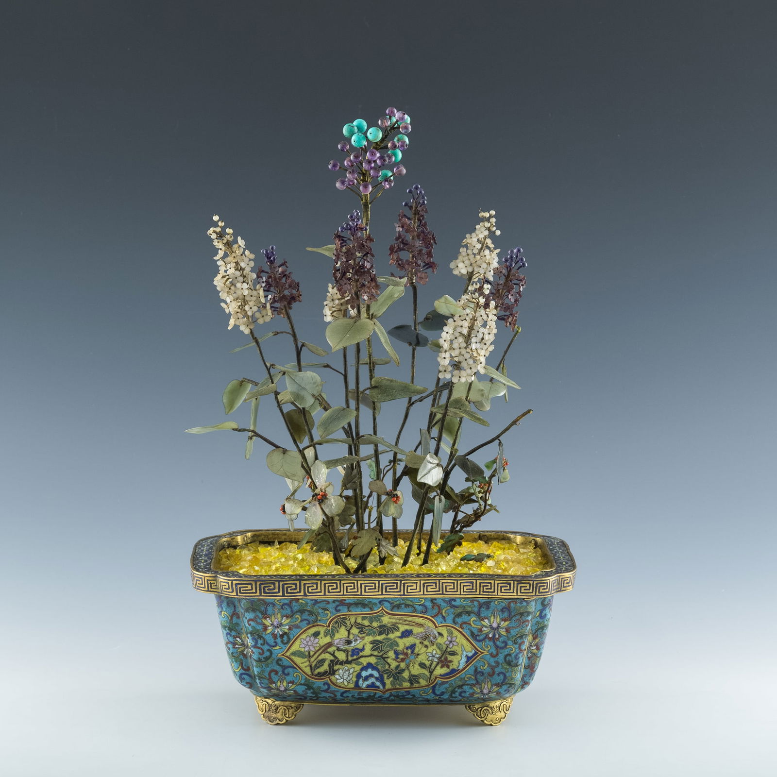 A Chinese cloisonne 'flower pot'-style decoration, 19th century (1 of 10)